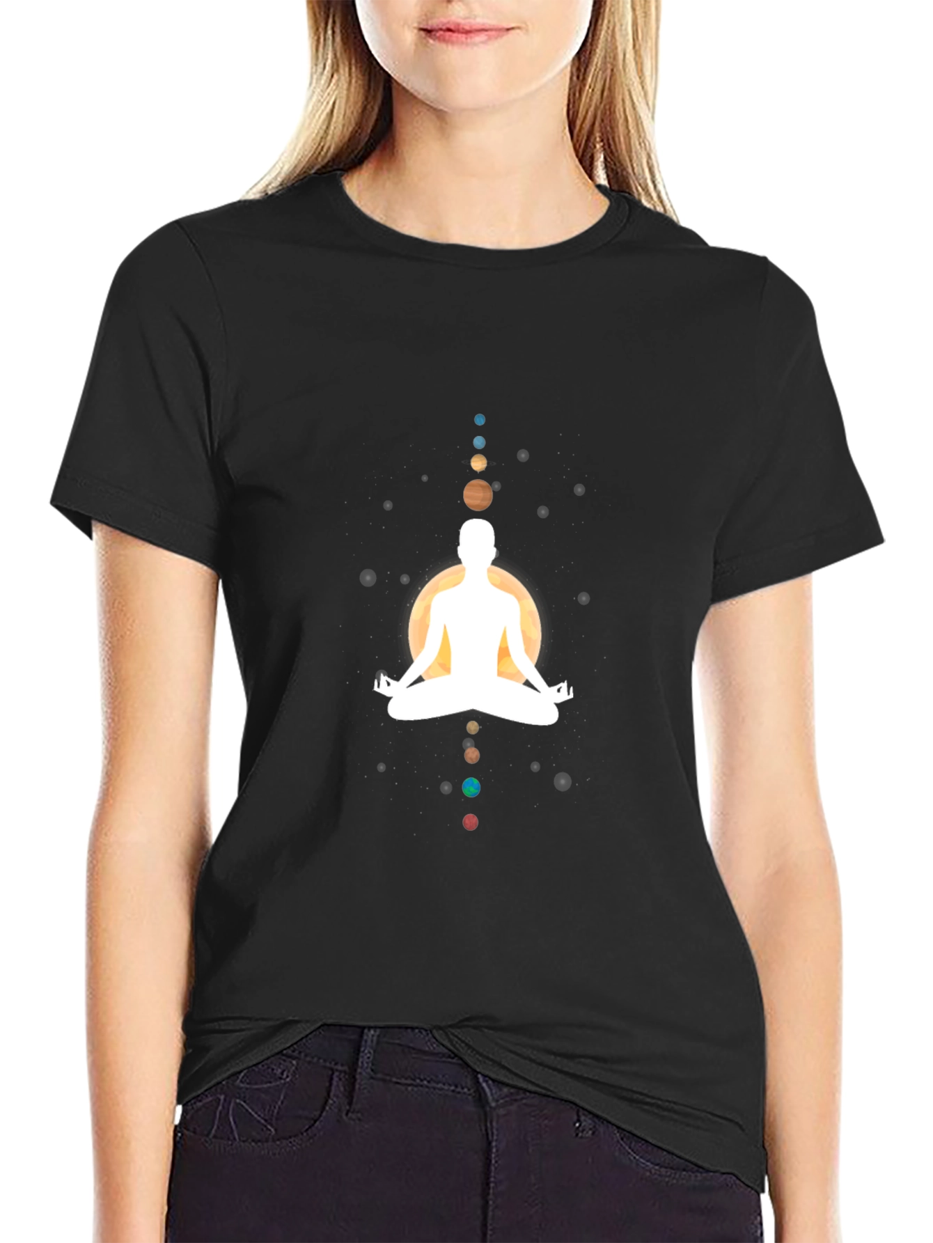 Zen Planets Black T-Shirt