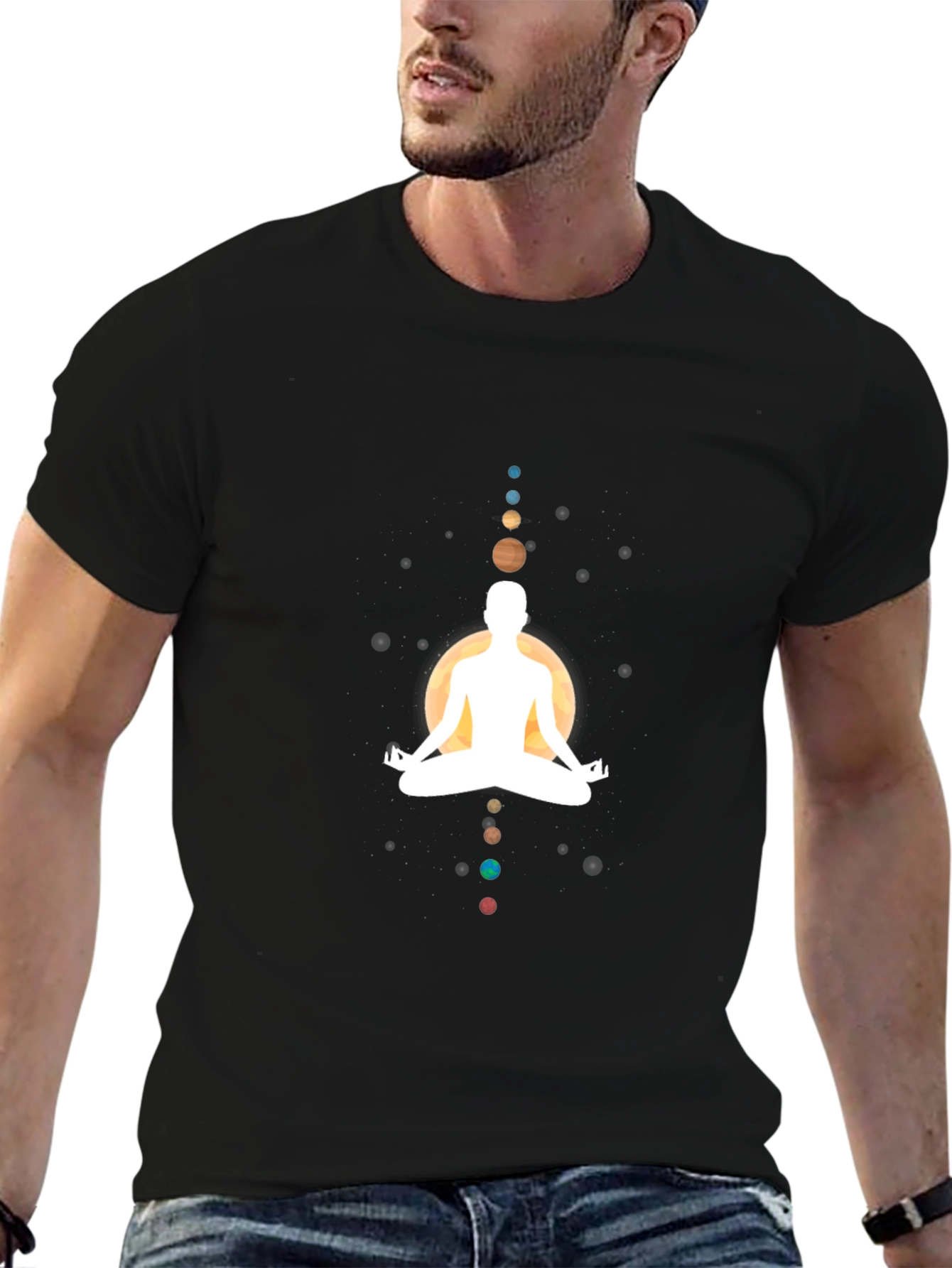 Zen Planets Black T-Shirt