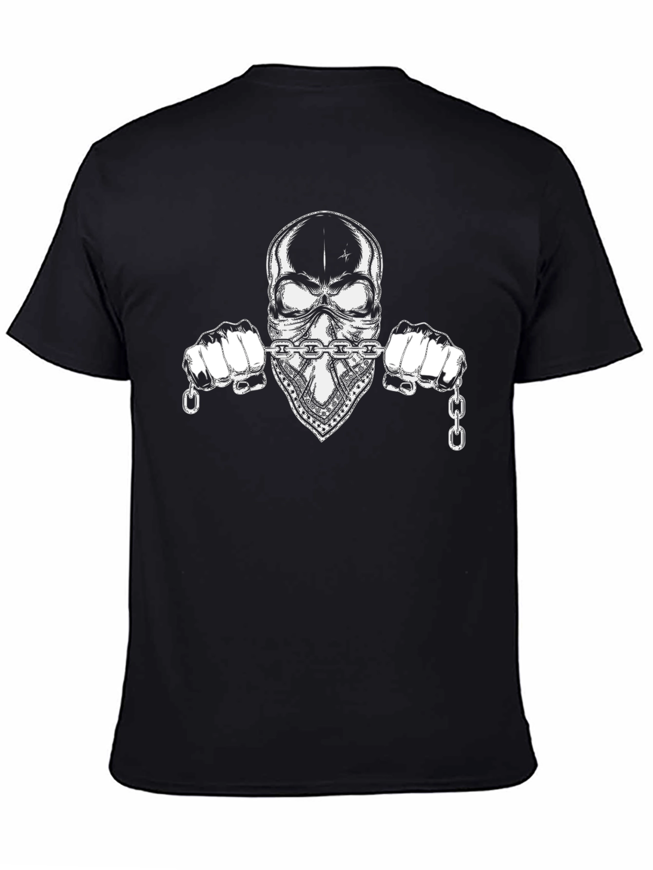 Skull & Chain Graphic Black T-Shirt
