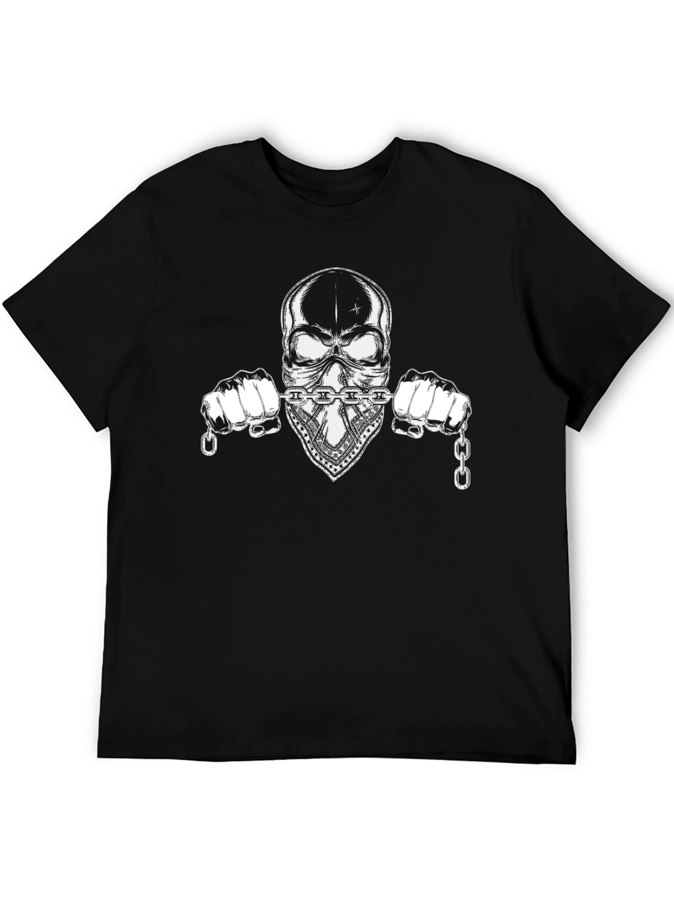 Skull & Chain Graphic Black T-Shirt