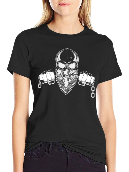 Skull & Chain Graphic Black T-Shirt