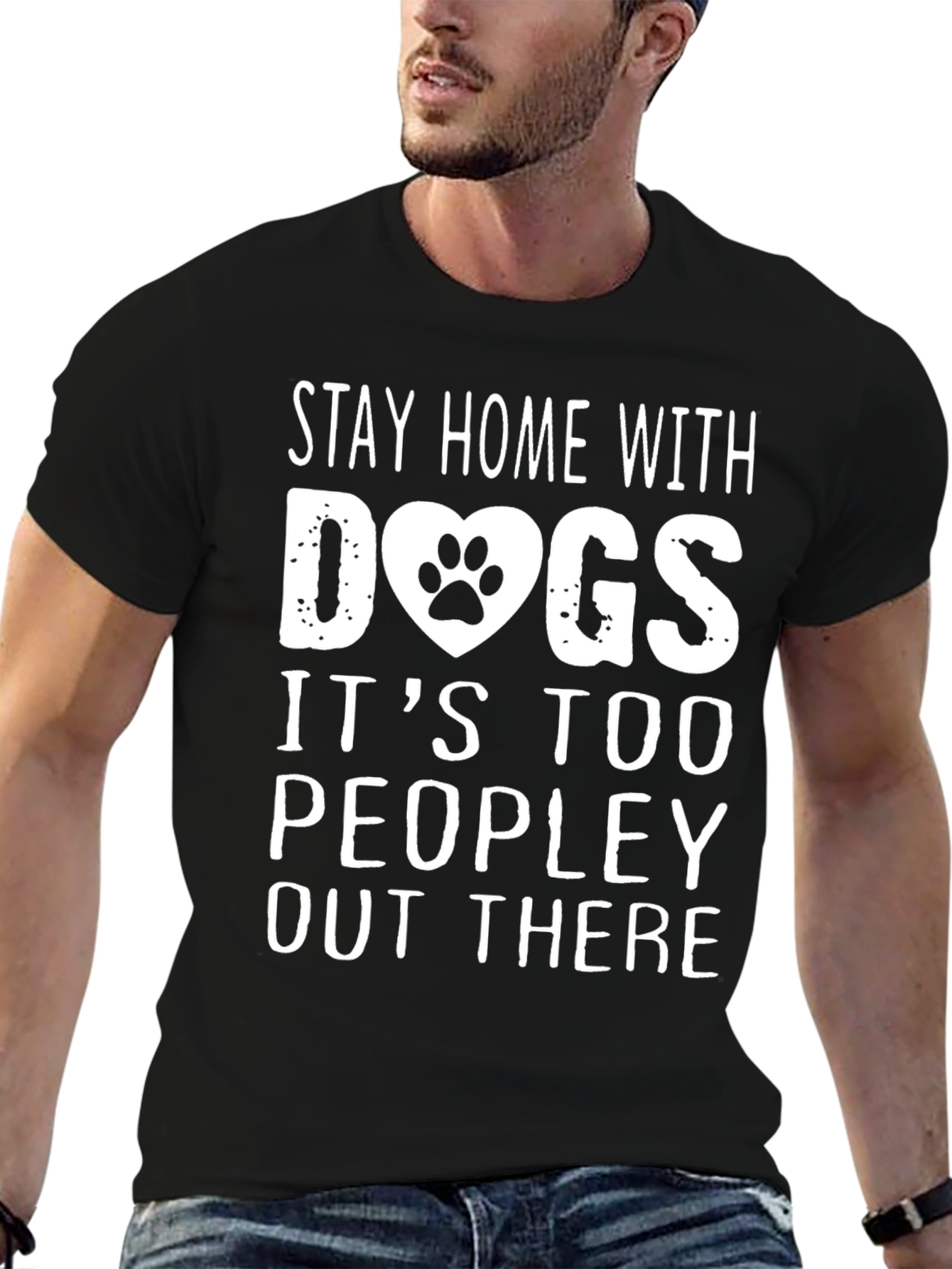 Stay Home with Dogs Graphic T-Shirt