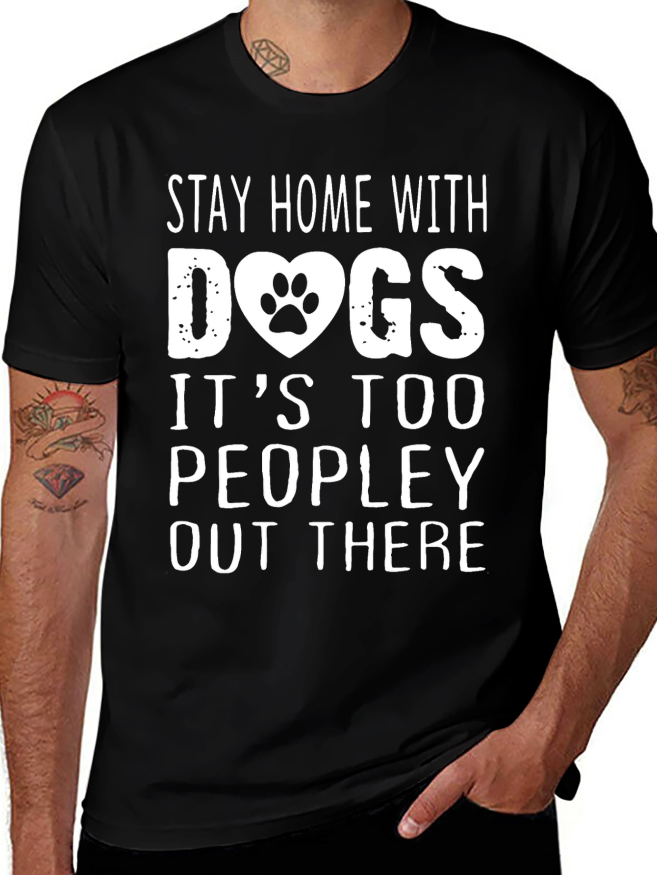 Stay Home with Dogs Graphic T-Shirt