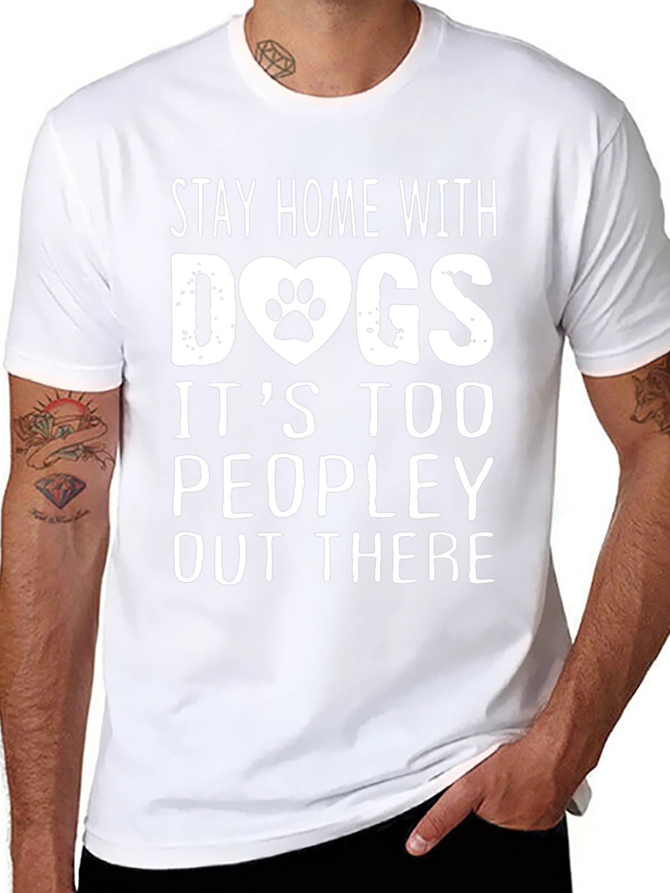 Stay Home with Dogs Graphic T-Shirt