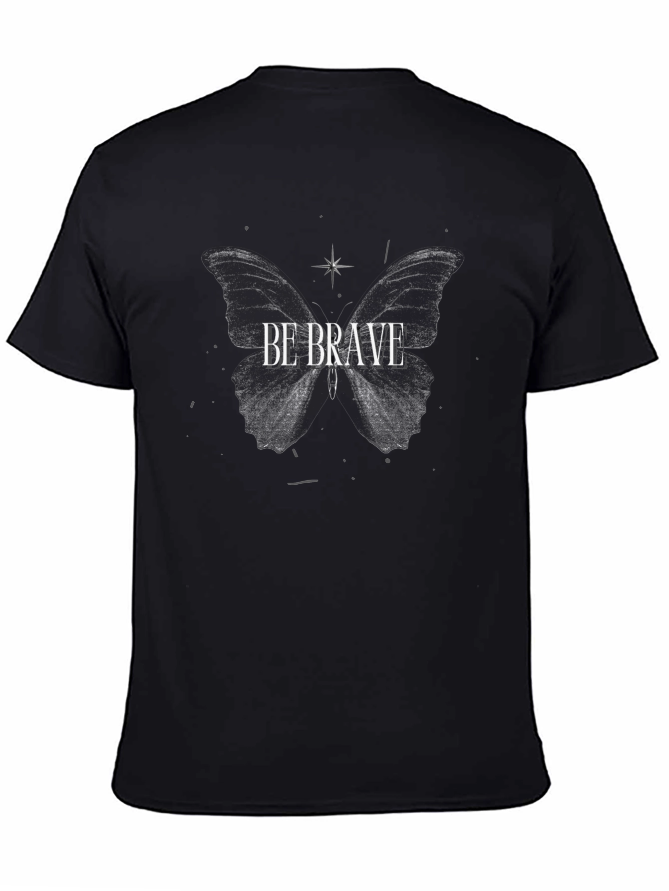 Be Brave Butterfly Graphic Tee - Black