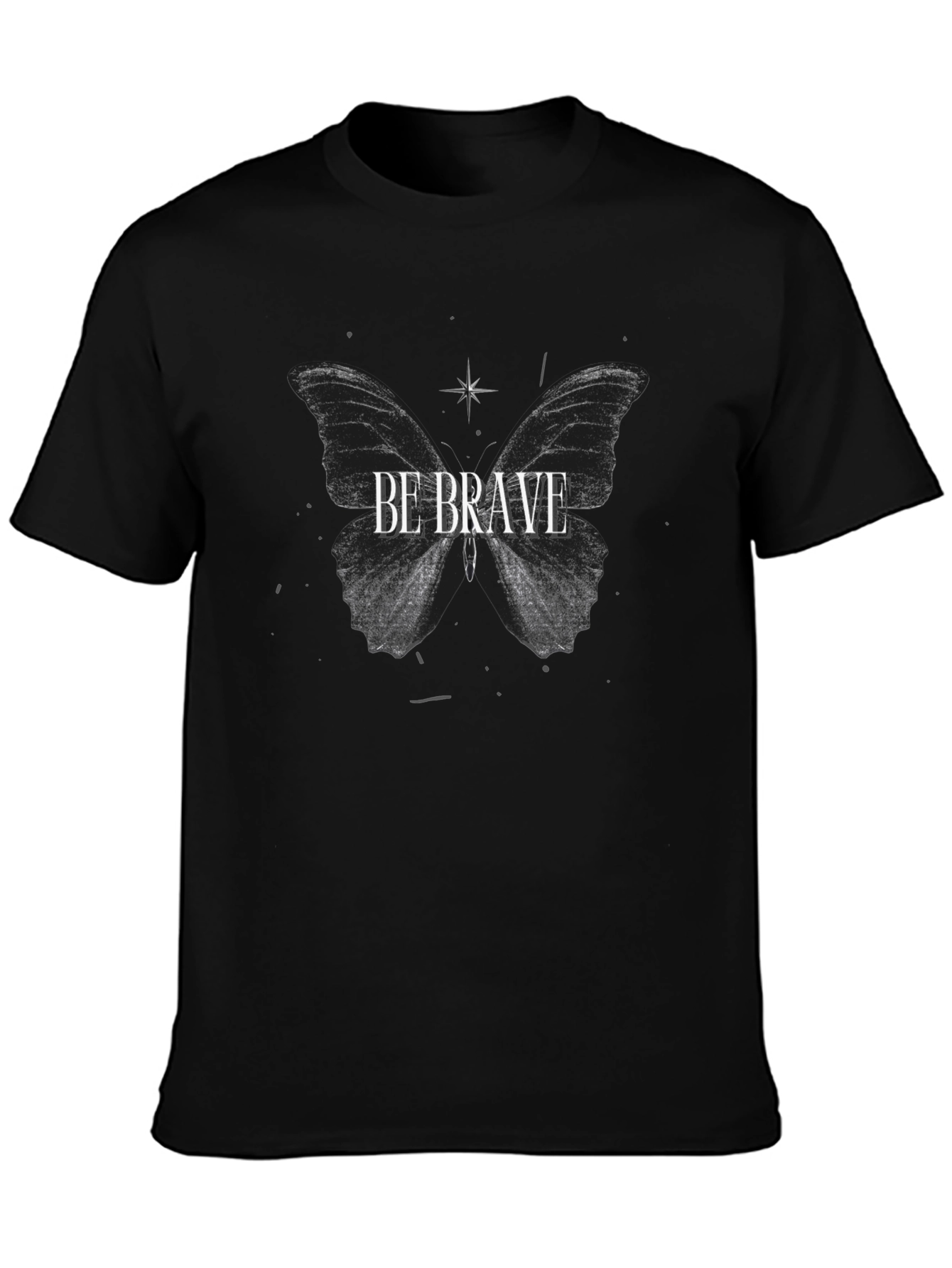 Be Brave Butterfly Graphic Tee - Black