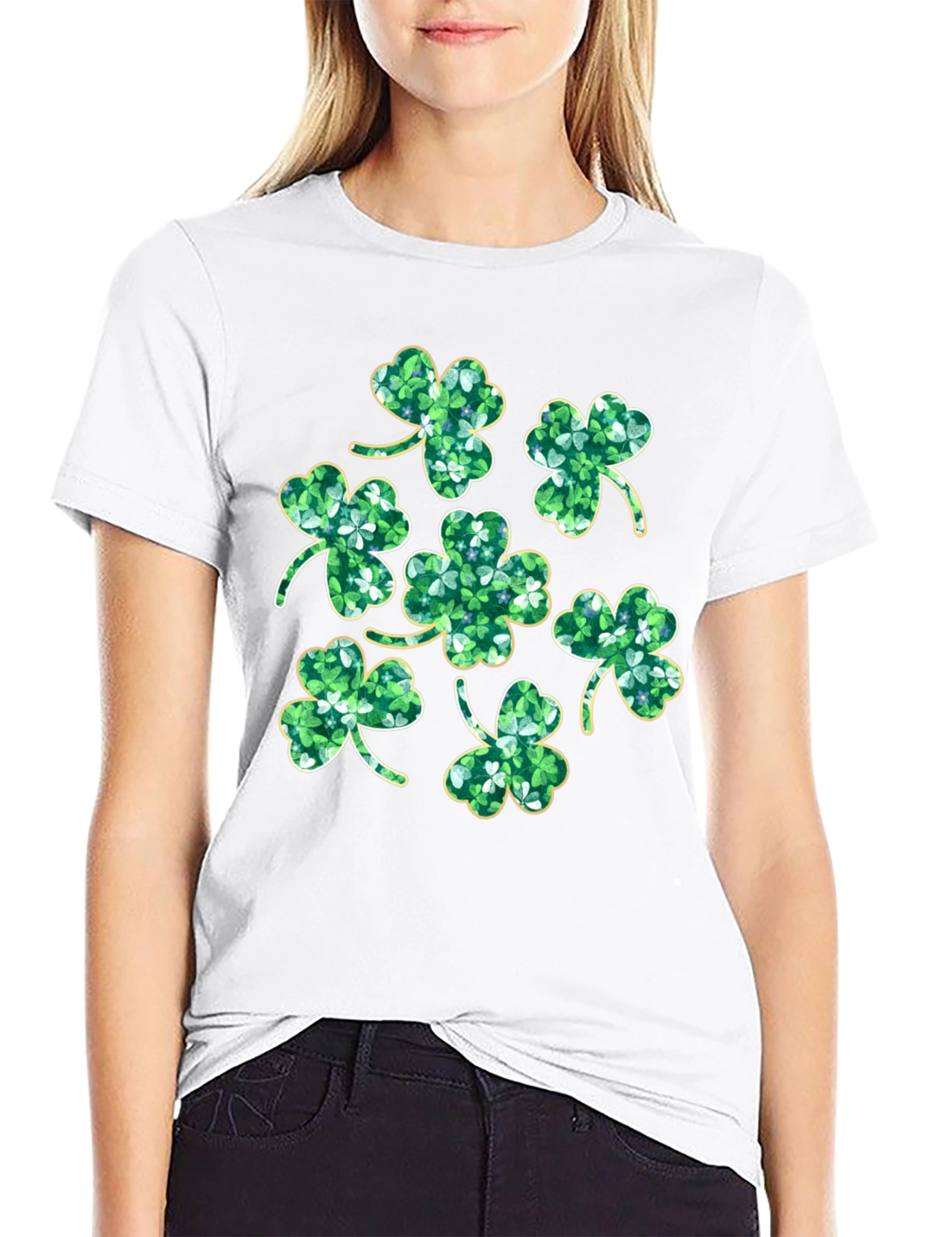 St. Patricks Day Clover T-Shirt - Black