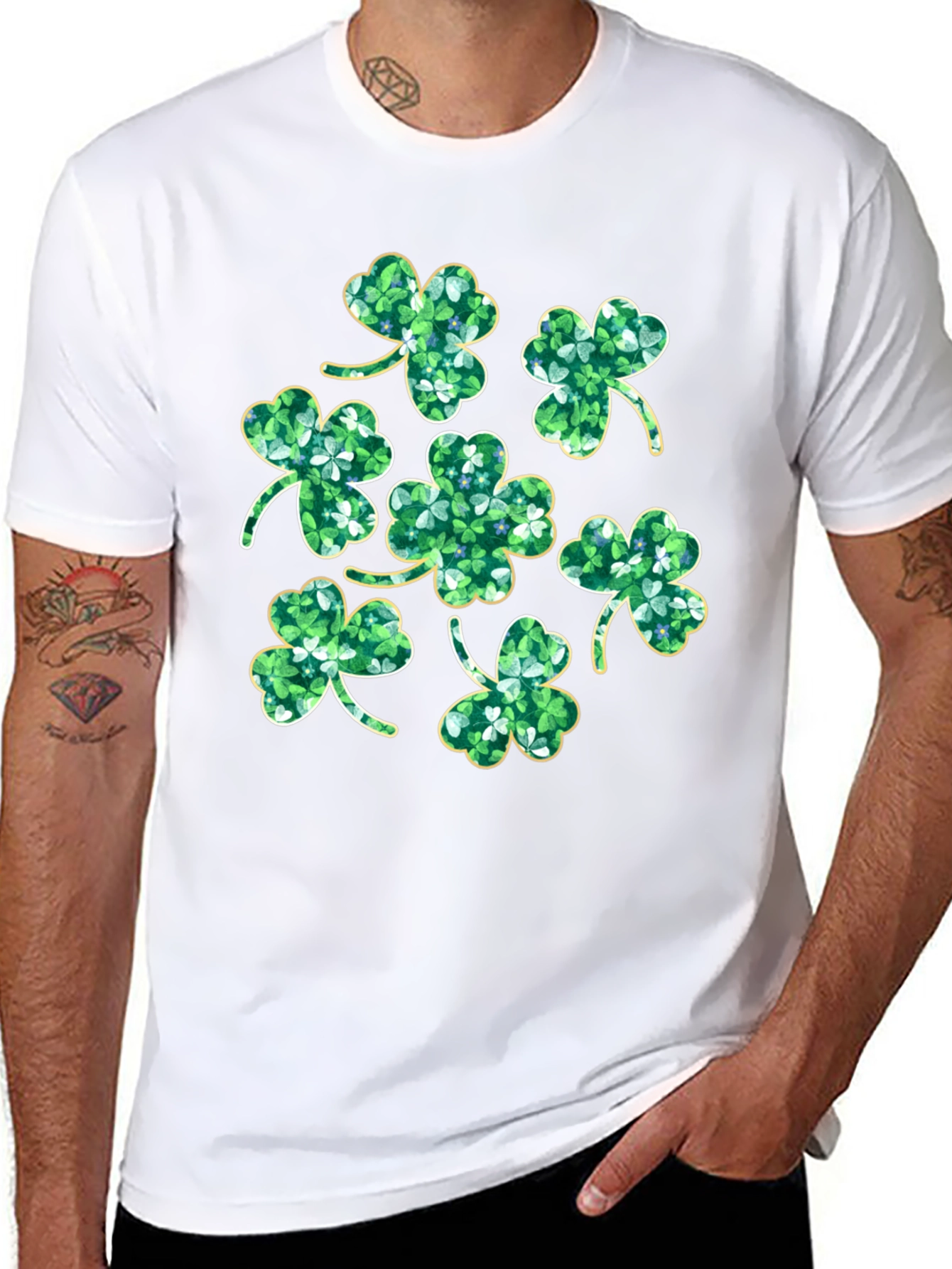 St. Patricks Day Clover T-Shirt - Black