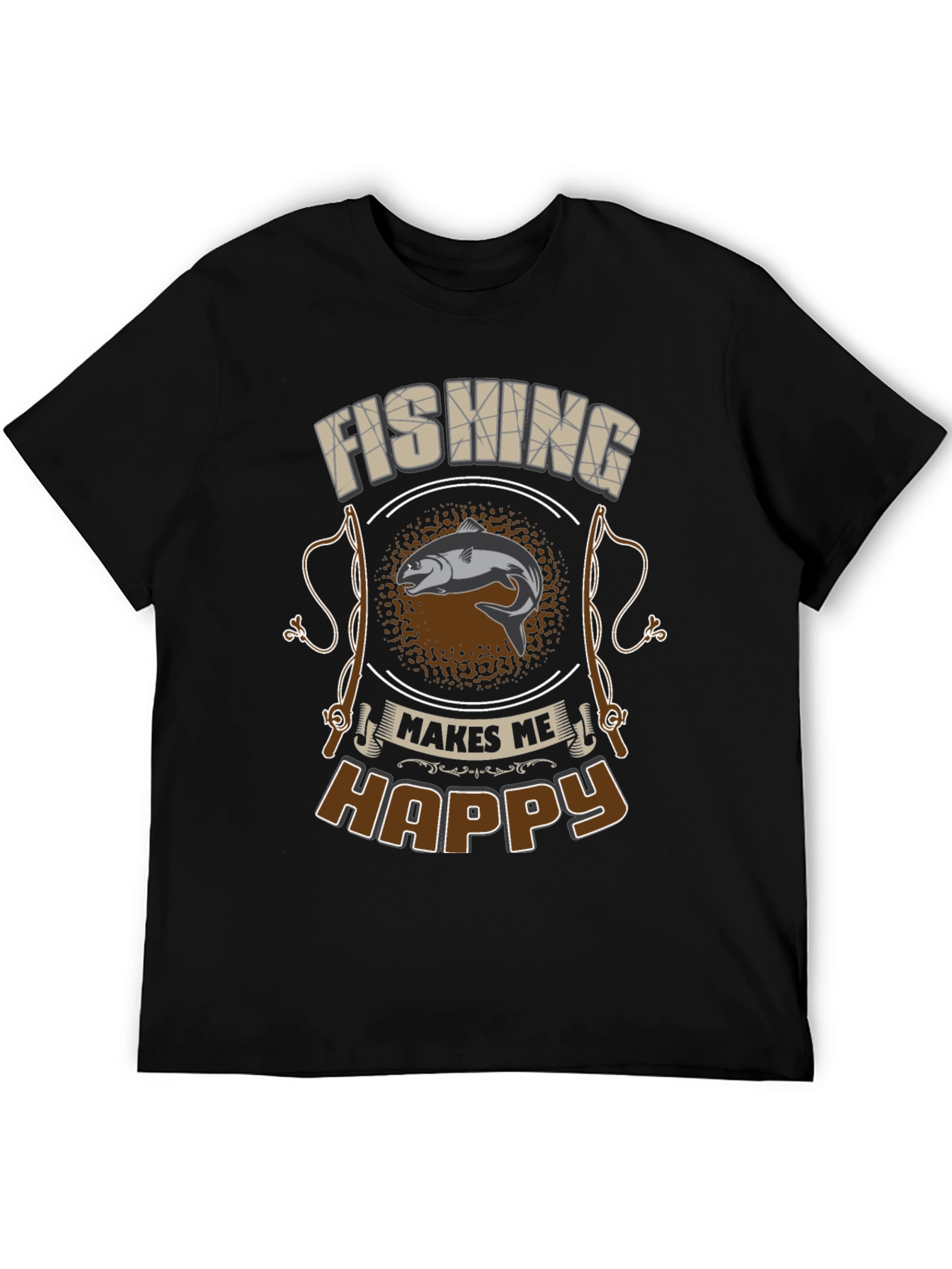 Fishing Makes Me Happy Graphic Tee