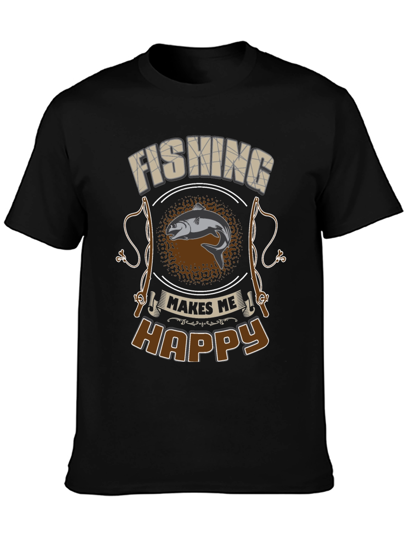 Fishing Makes Me Happy Graphic Tee