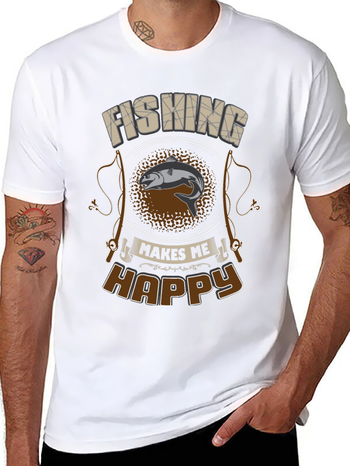 Fishing Makes Me Happy Graphic Tee