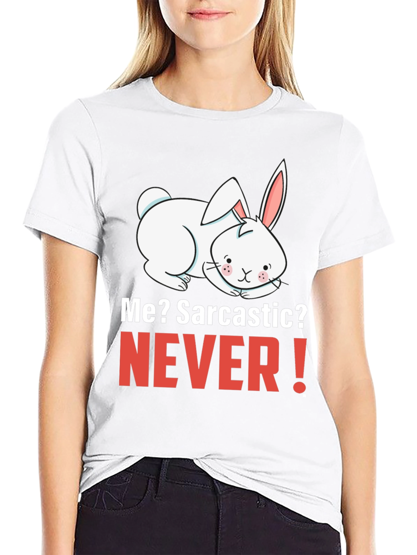 Sarcastic Bunny Graphic T-Shirt - Unisex Black Tee