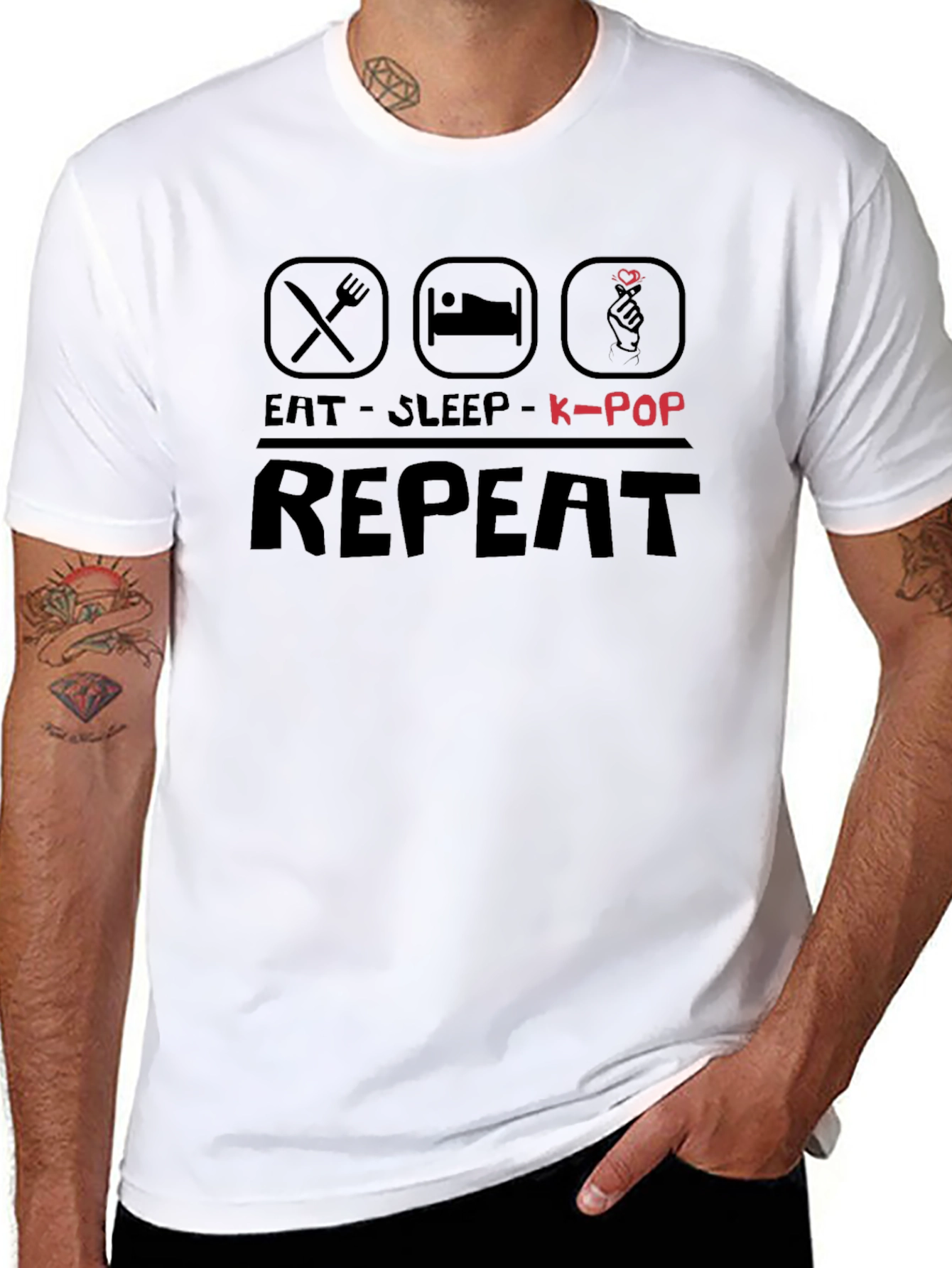 Eat Sleep K-Pop Repeat T-Shirt