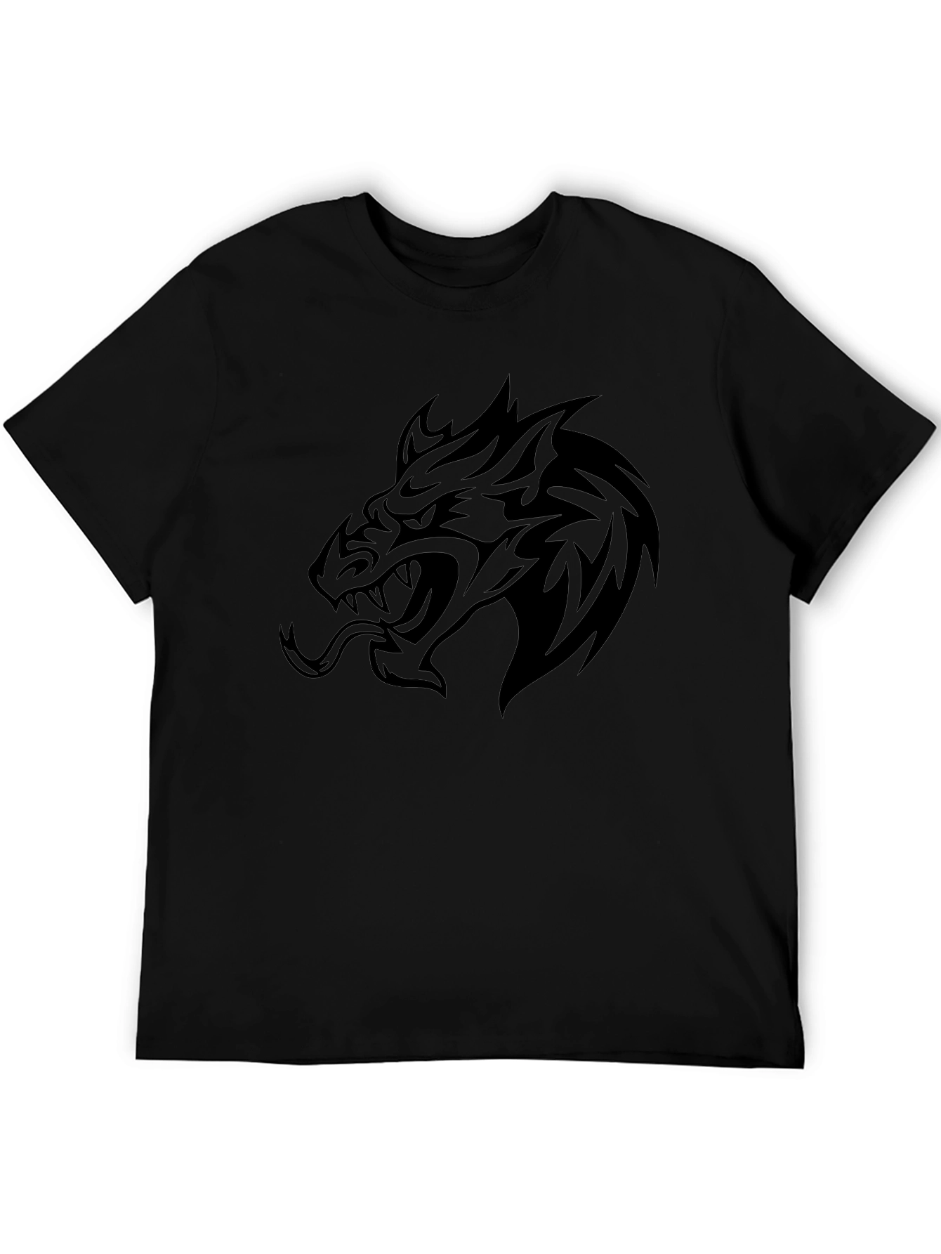 Mens Black Dragon Graphic T-Shirt