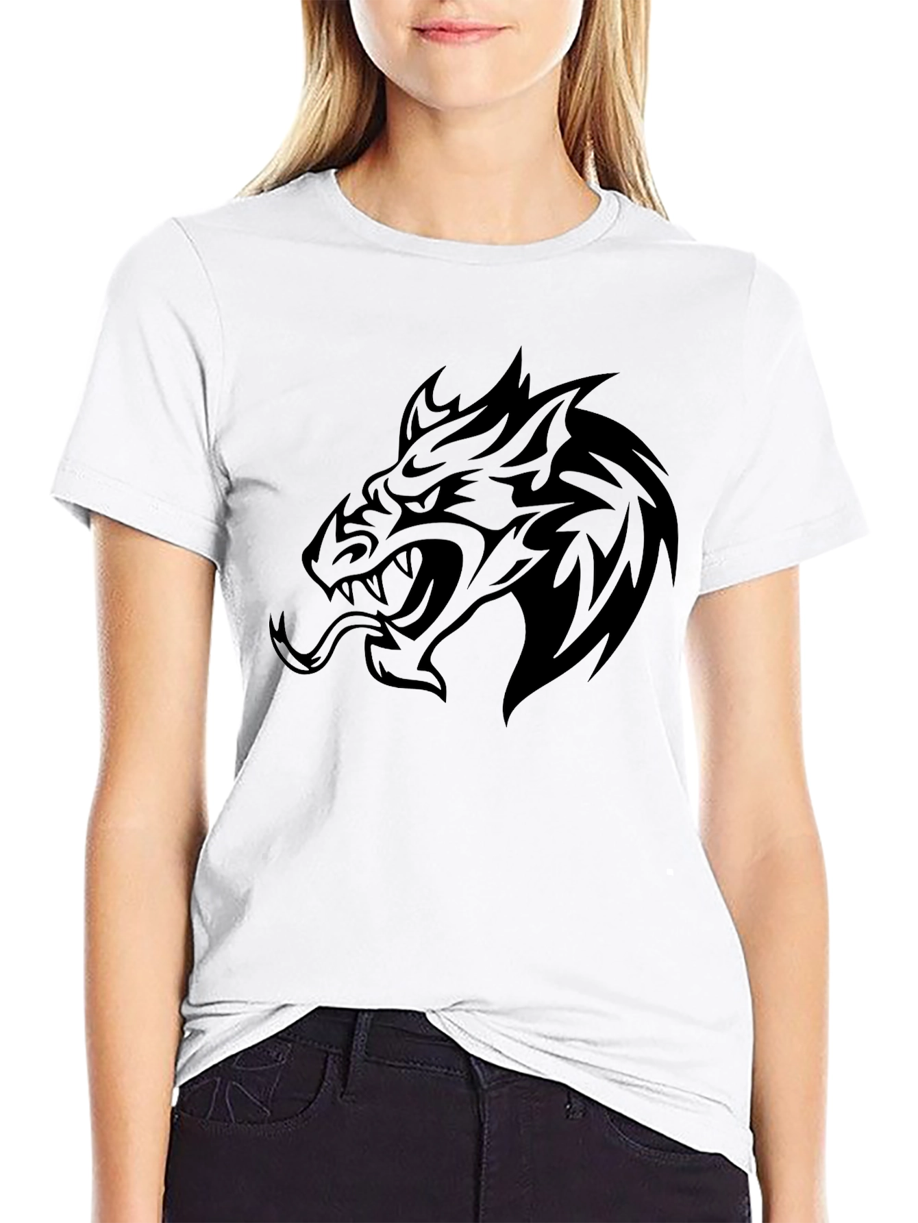 Mens Black Dragon Graphic T-Shirt