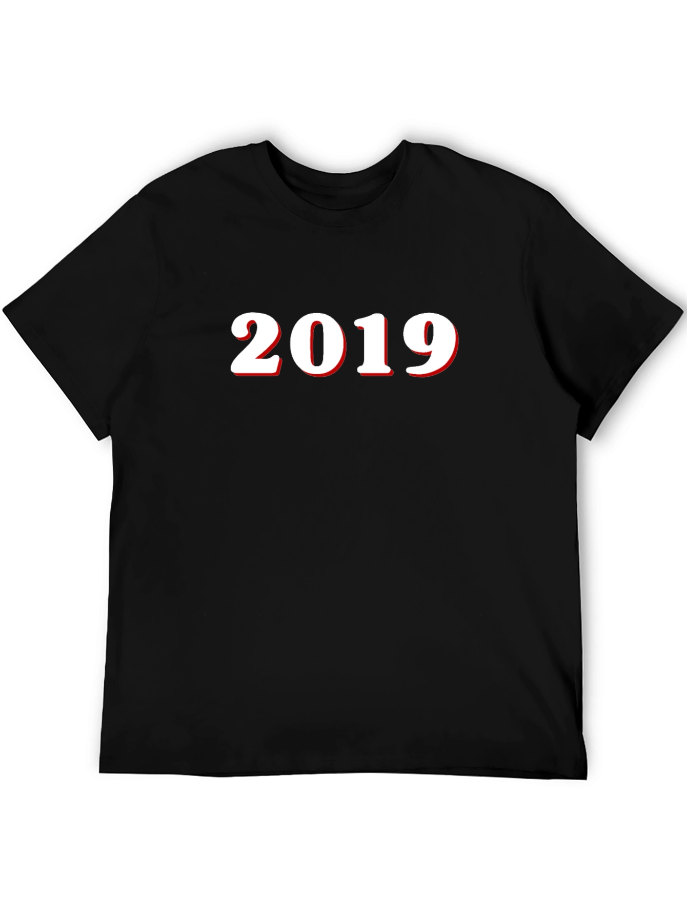 2019 Graphic Tee - Black Cotton Blend T-Shirt