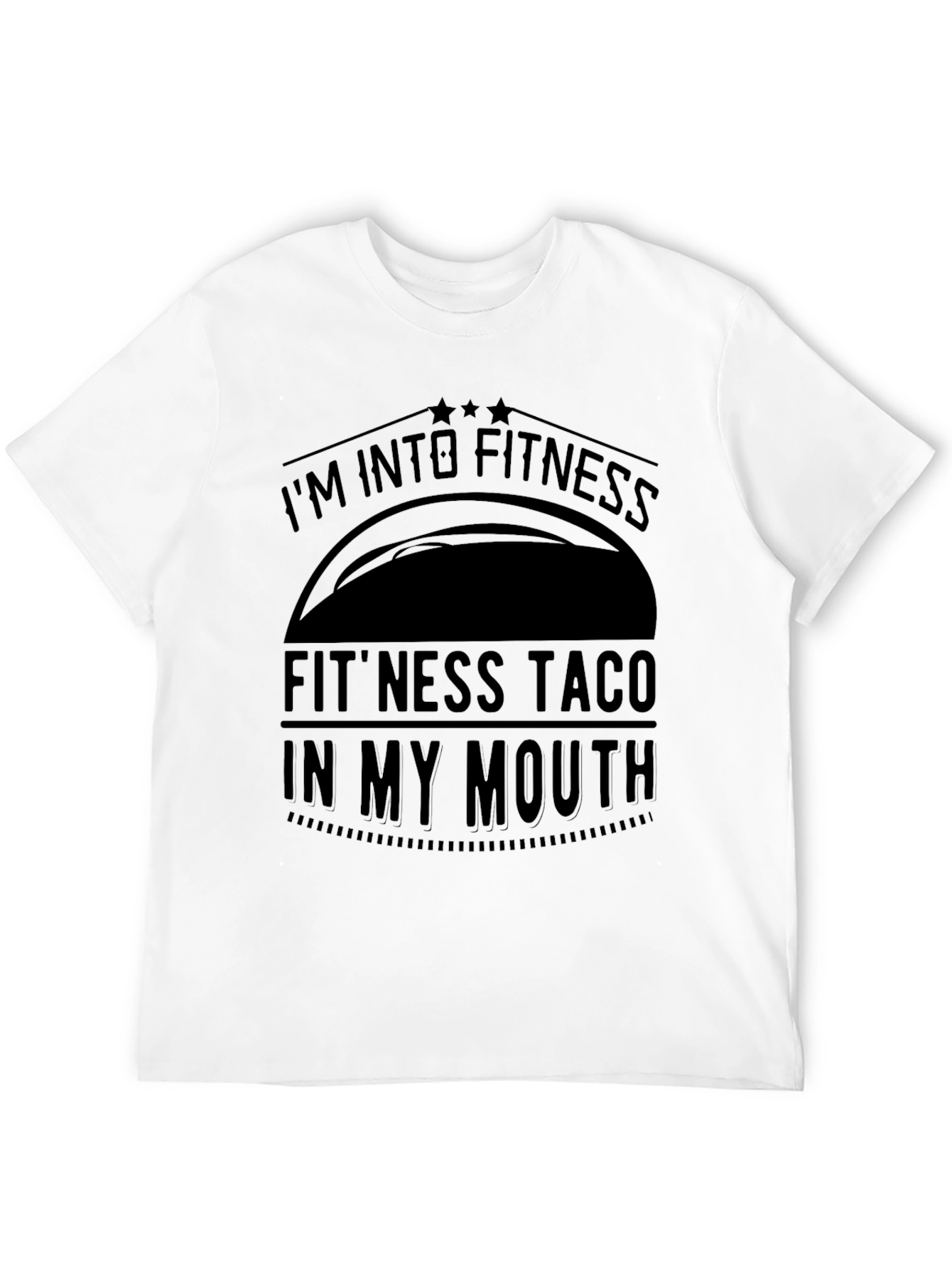 Fitness Taco Graphic Mens Black T-Shirt
