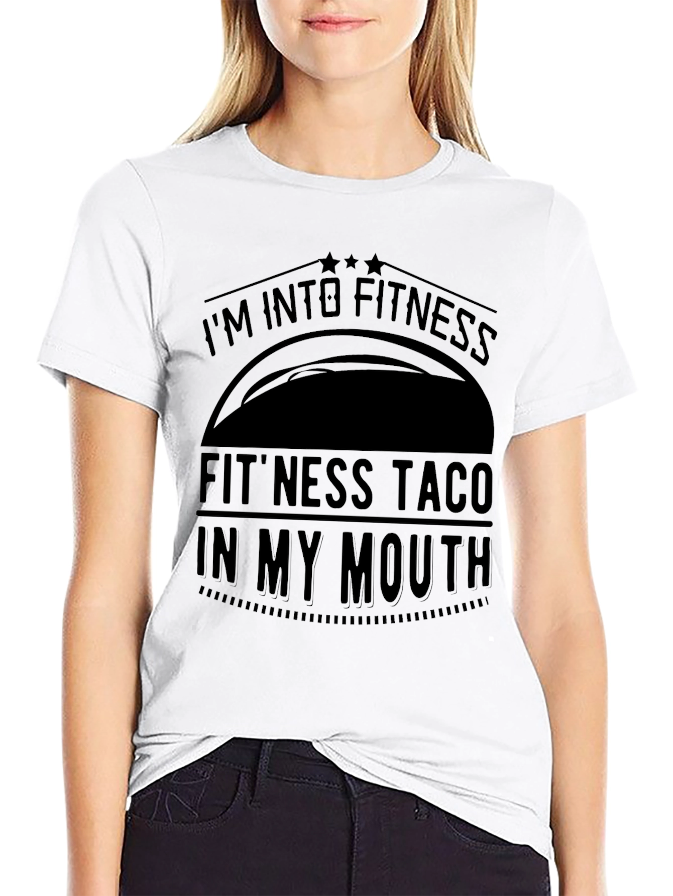 Fitness Taco Graphic Mens Black T-Shirt