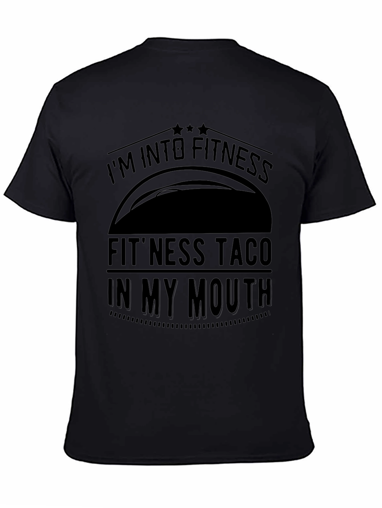 Fitness Taco Graphic Mens Black T-Shirt