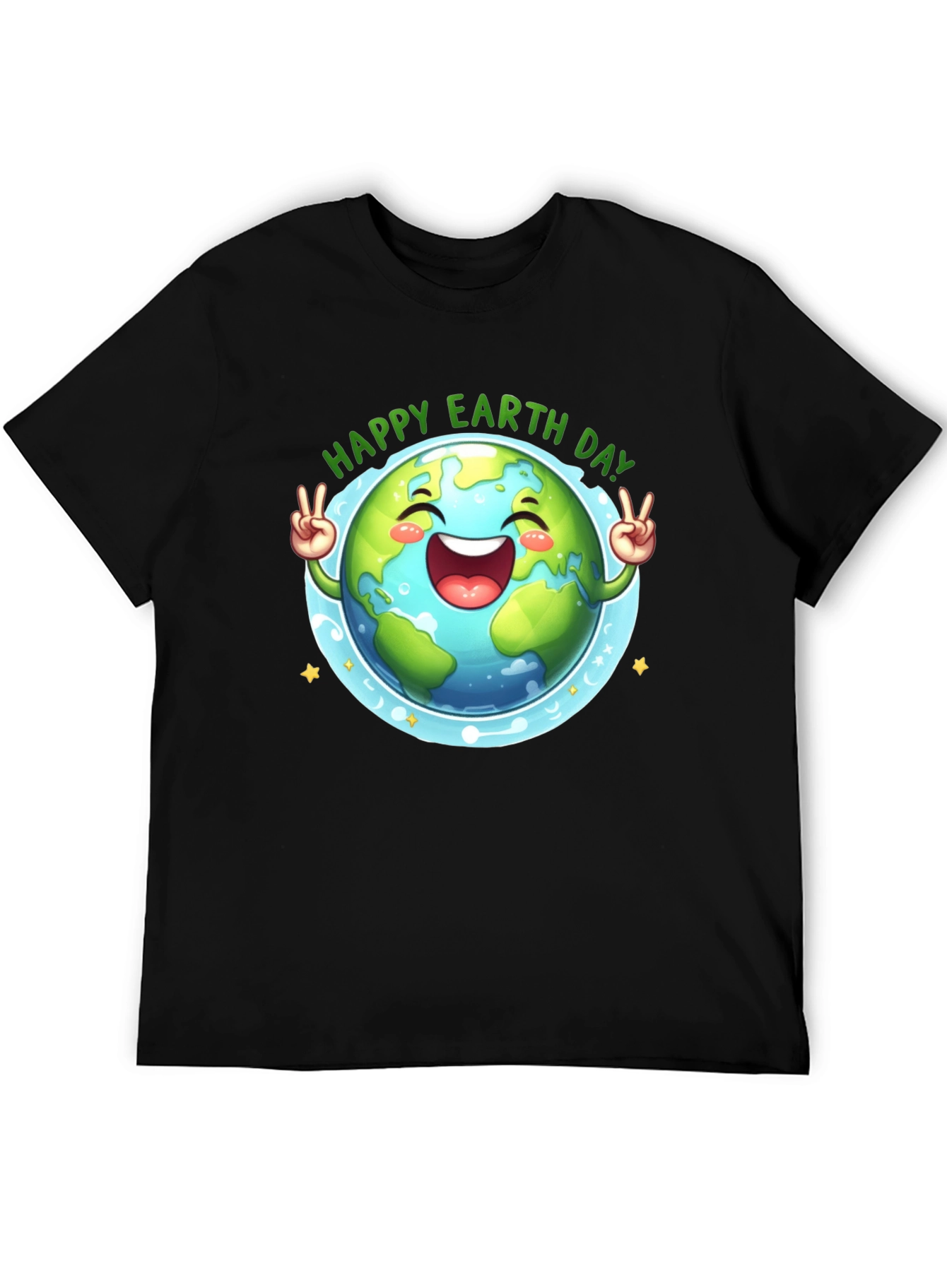 Happy Earth Day T-Shirt - Black Cotton Tee