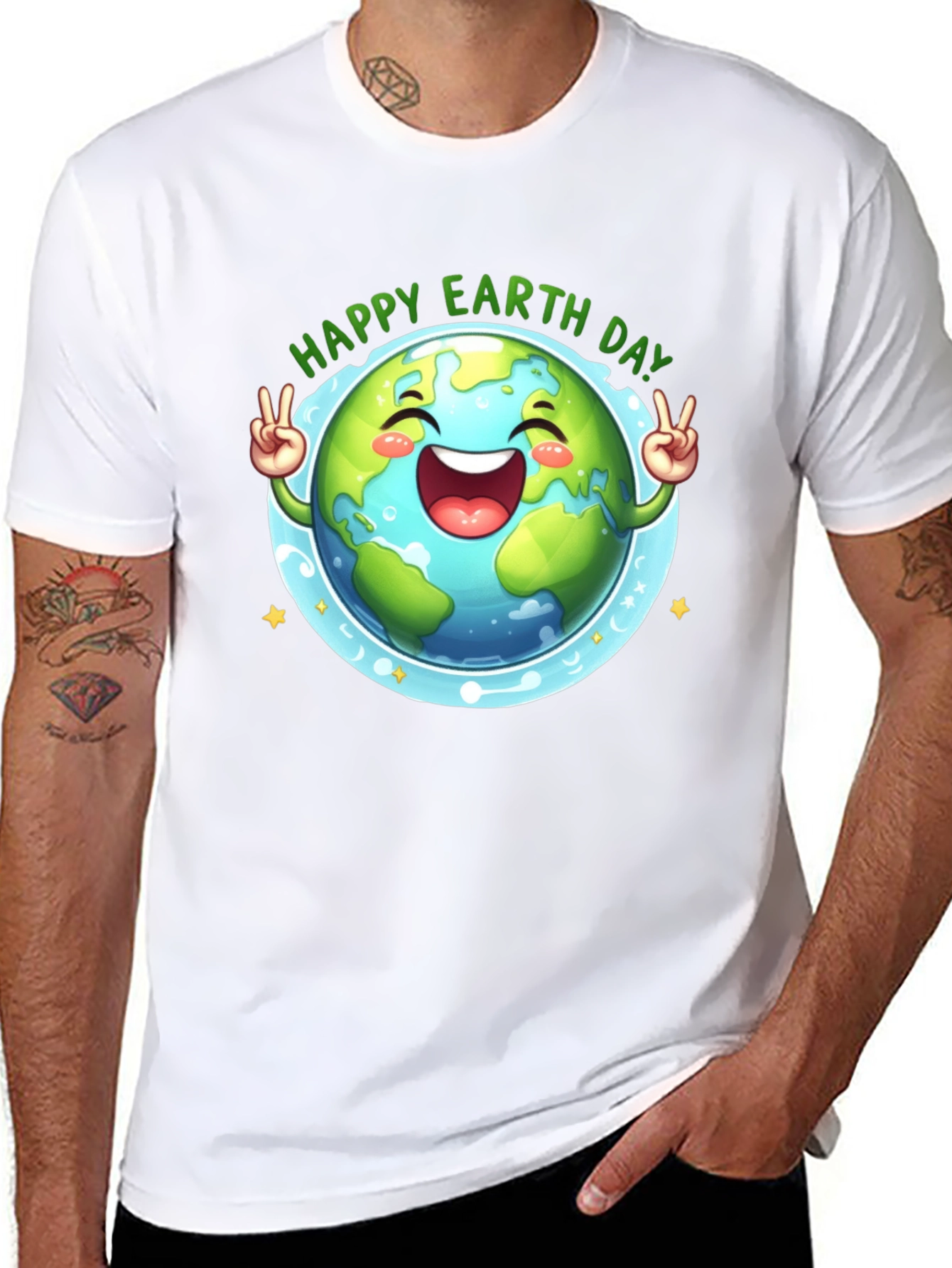 Happy Earth Day T-Shirt - Black Cotton Tee