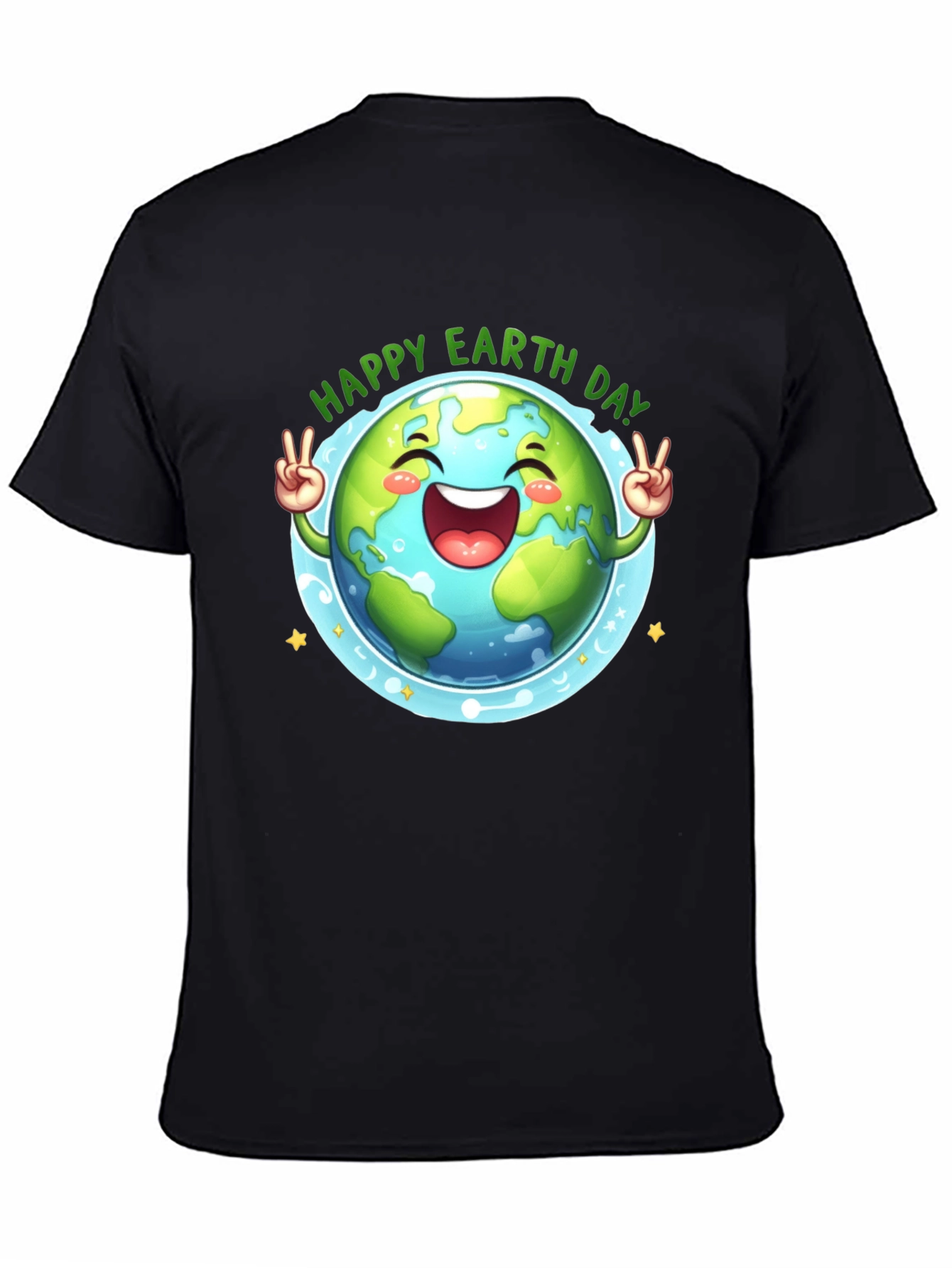 Happy Earth Day T-Shirt - Black Cotton Tee