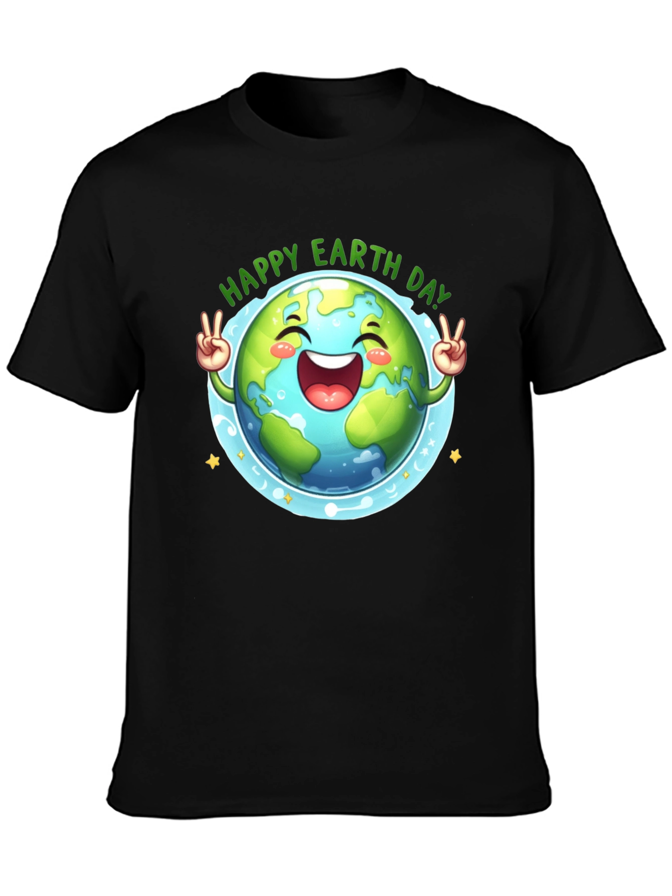 Happy Earth Day T-Shirt - Black Cotton Tee