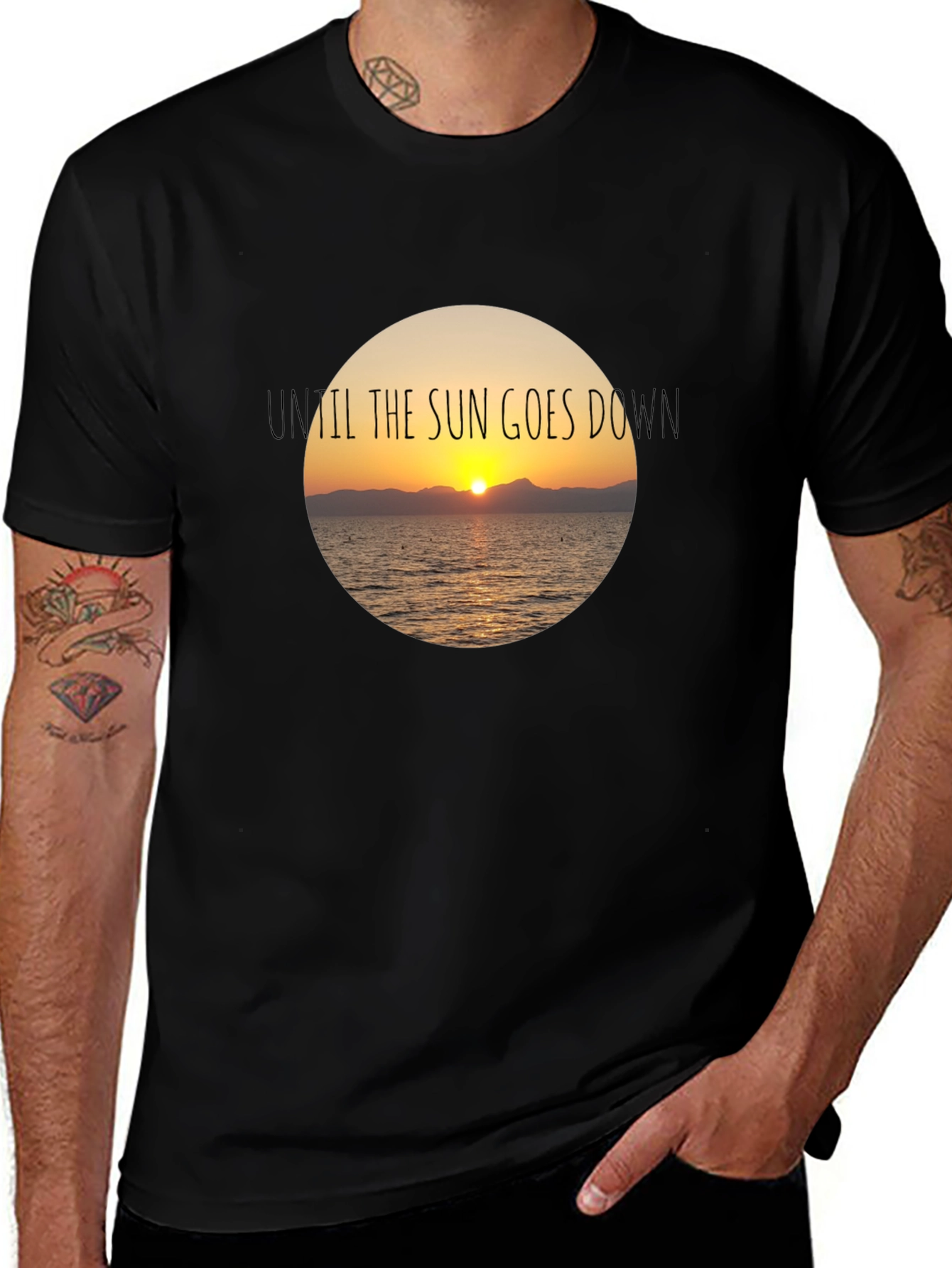 Sunset Graphic Black T-Shirt