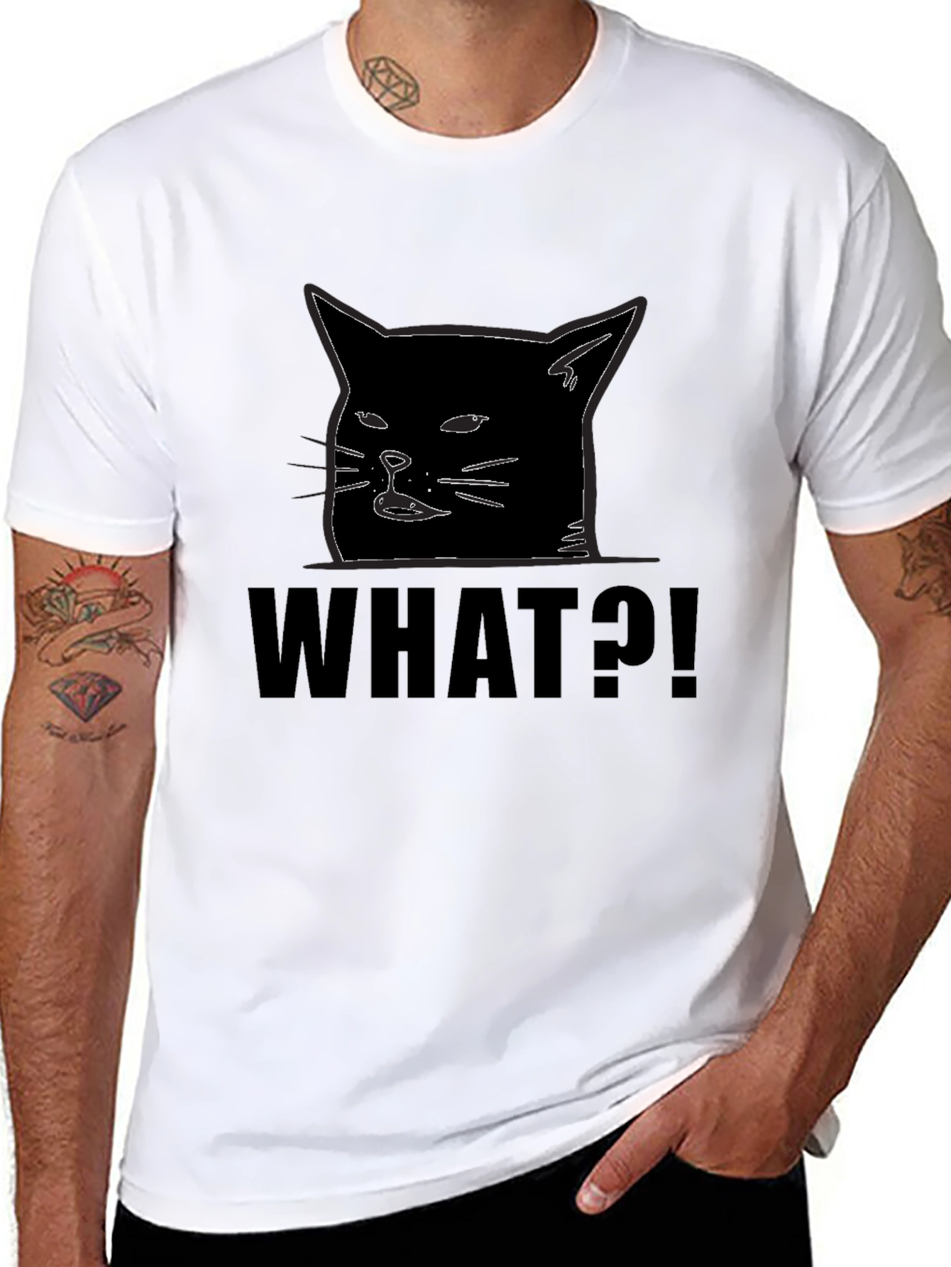 Woman Yelling at a Cat Meme Black T-Shirt