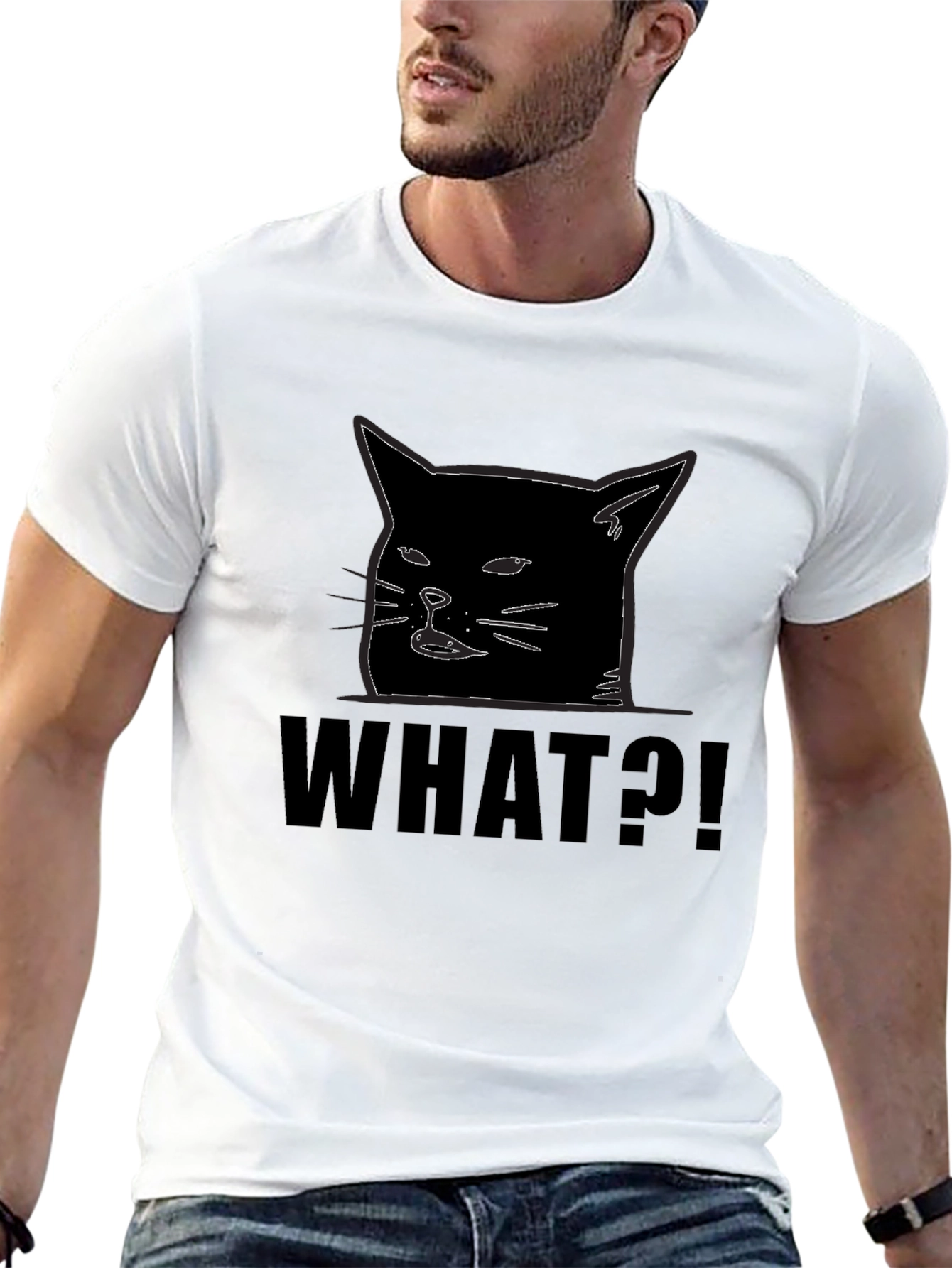 Woman Yelling at a Cat Meme Black T-Shirt