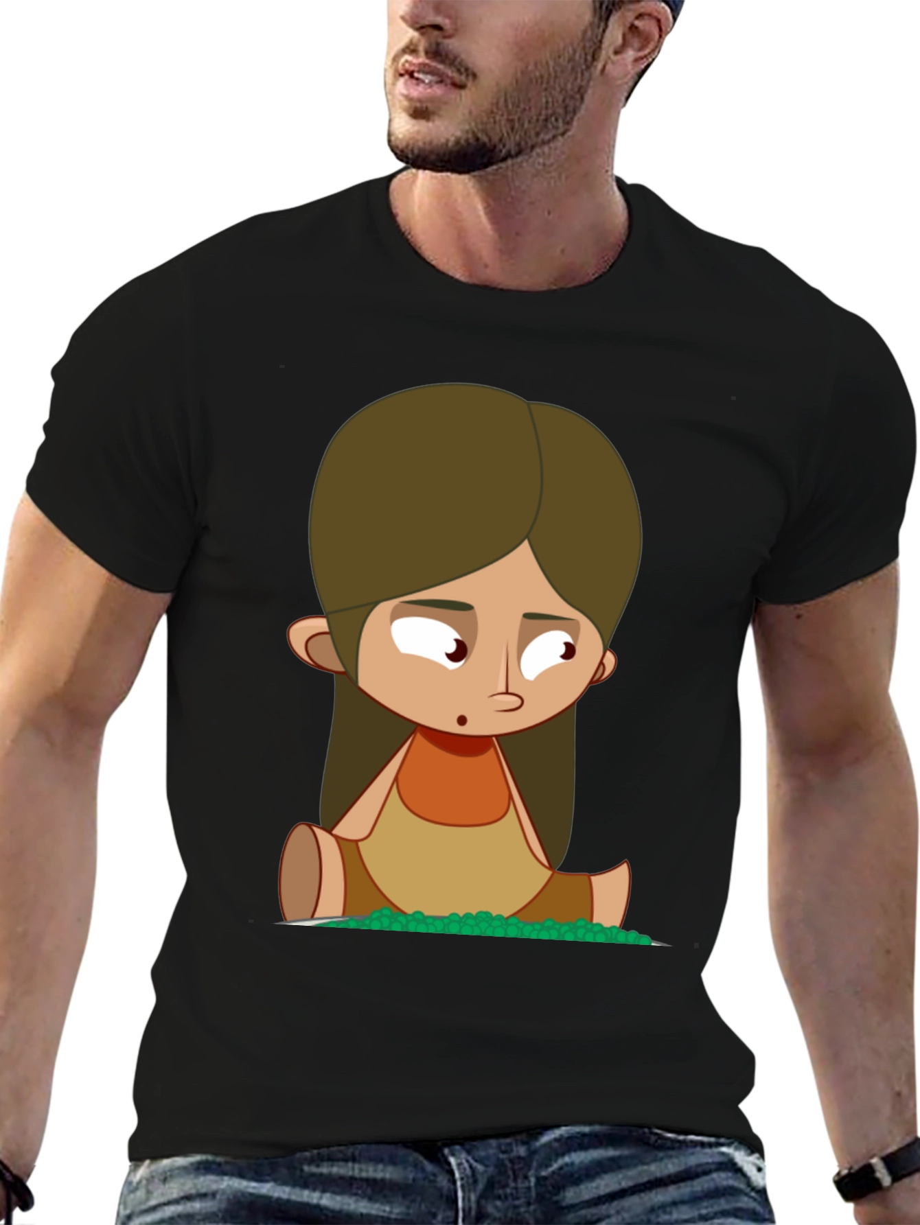 Cartoon Character Black T-Shirt