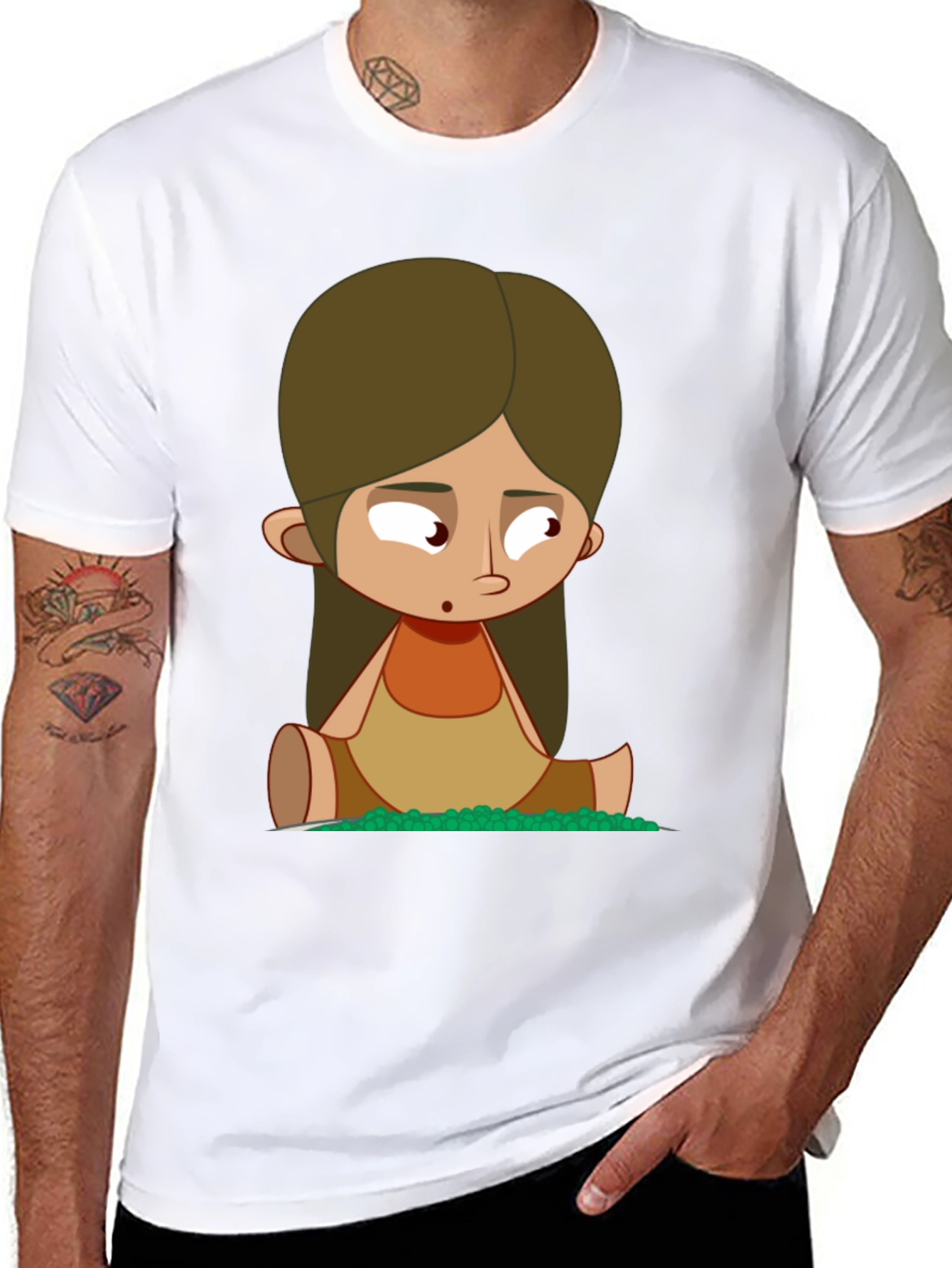 Cartoon Character Black T-Shirt