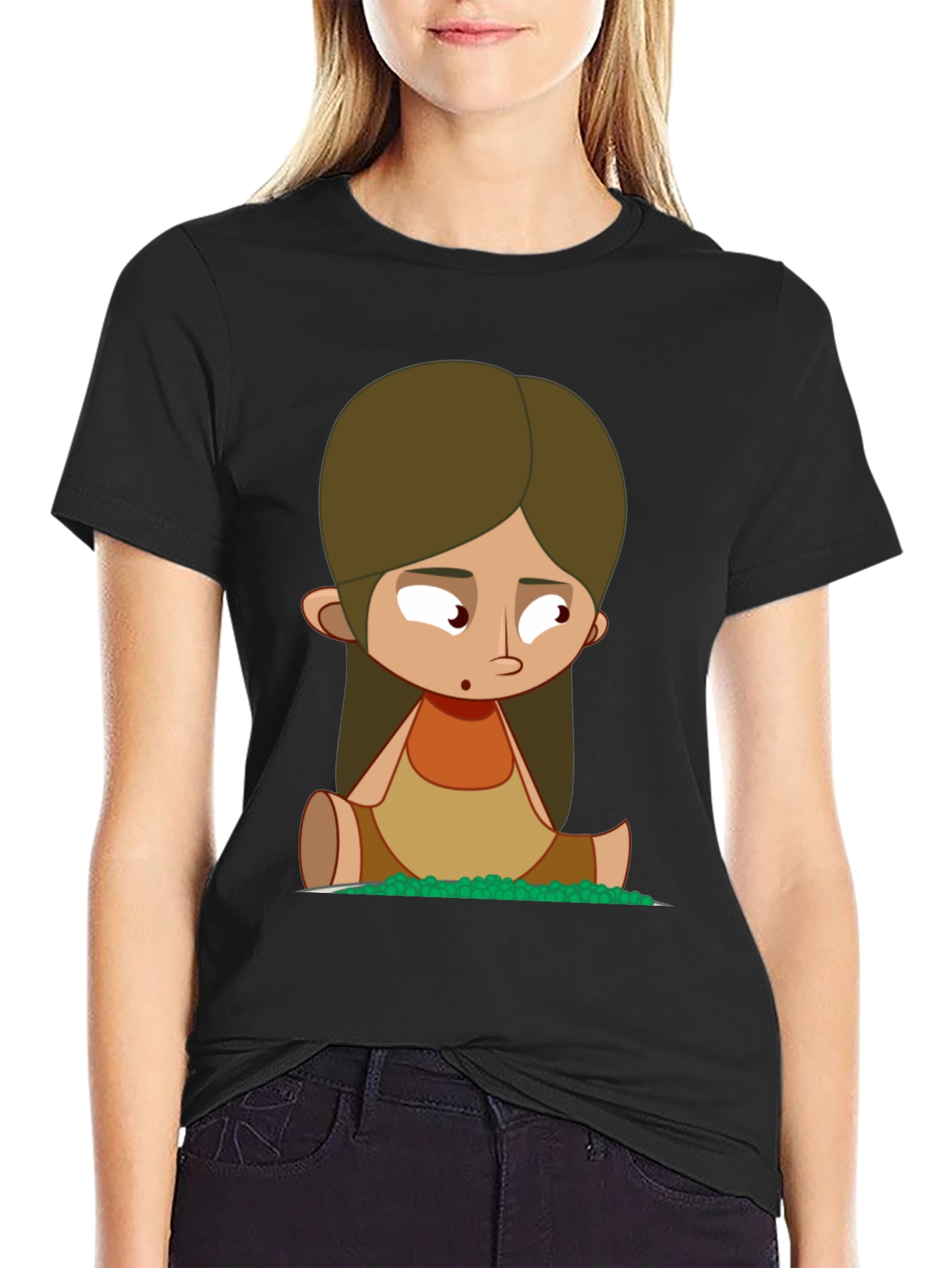 Cartoon Character Black T-Shirt