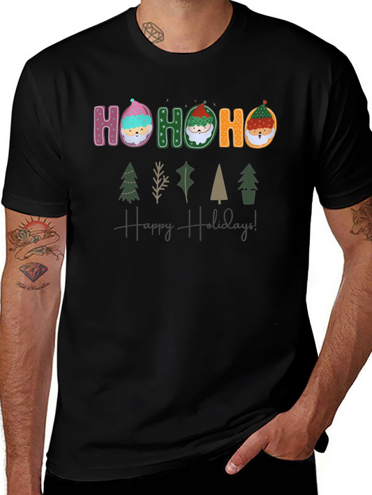 Festive Holiday T-Shirt with Ho Ho Ho Design