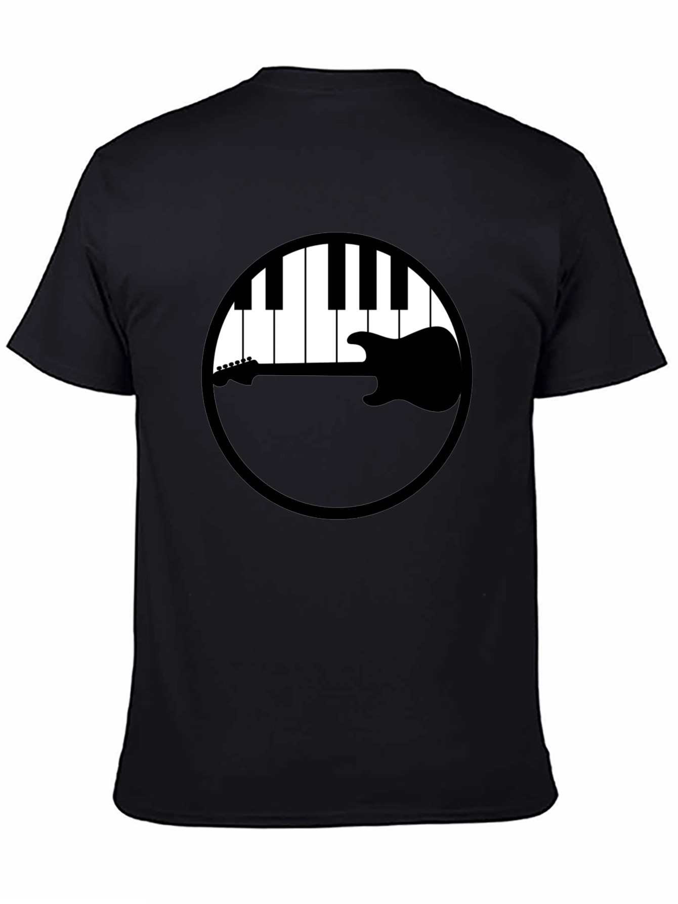 Music Lovers Tee: Piano Keys & Guitar