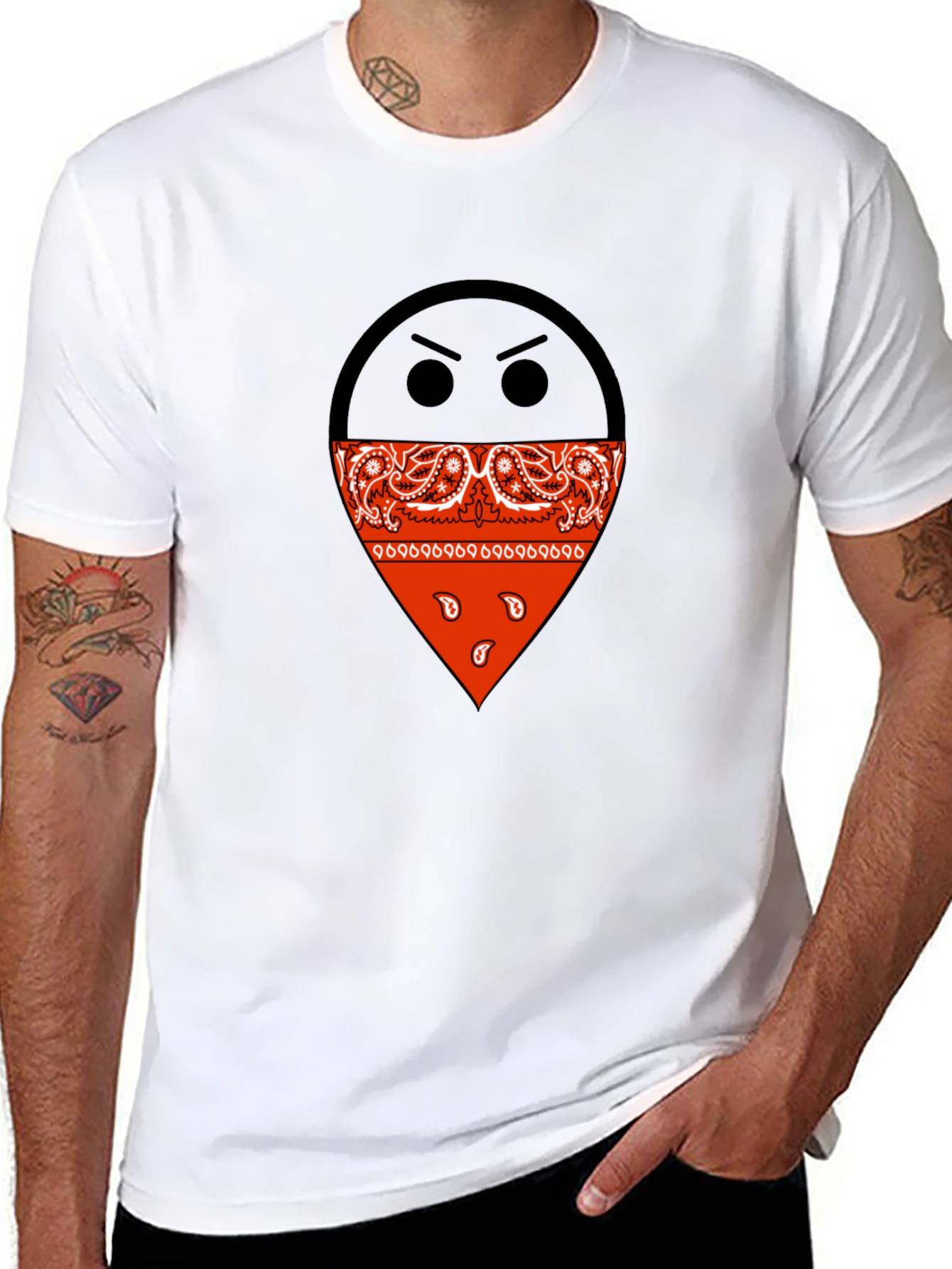 Bandana Emoji Black T-Shirt