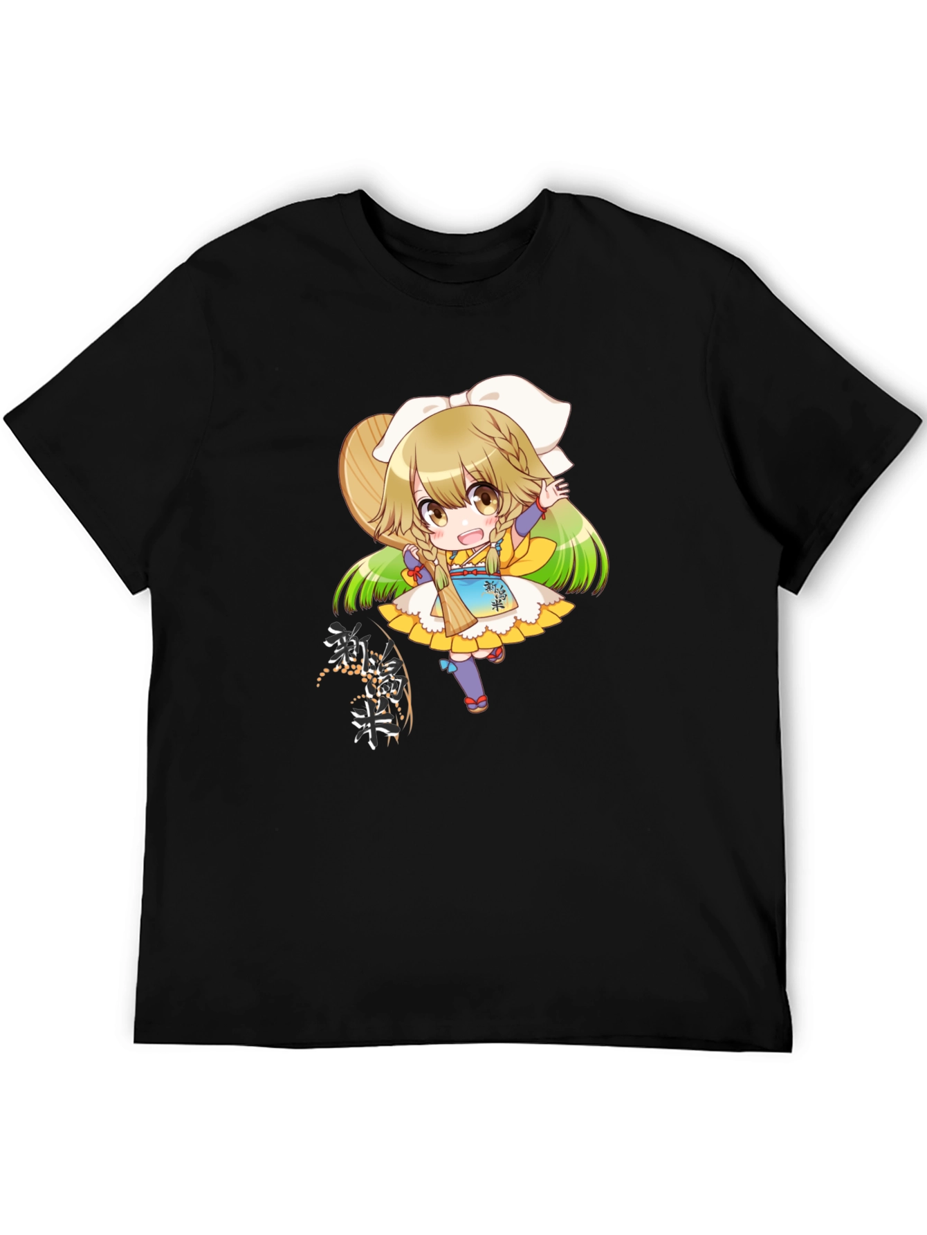Anime Girl Graphic Tee - Black