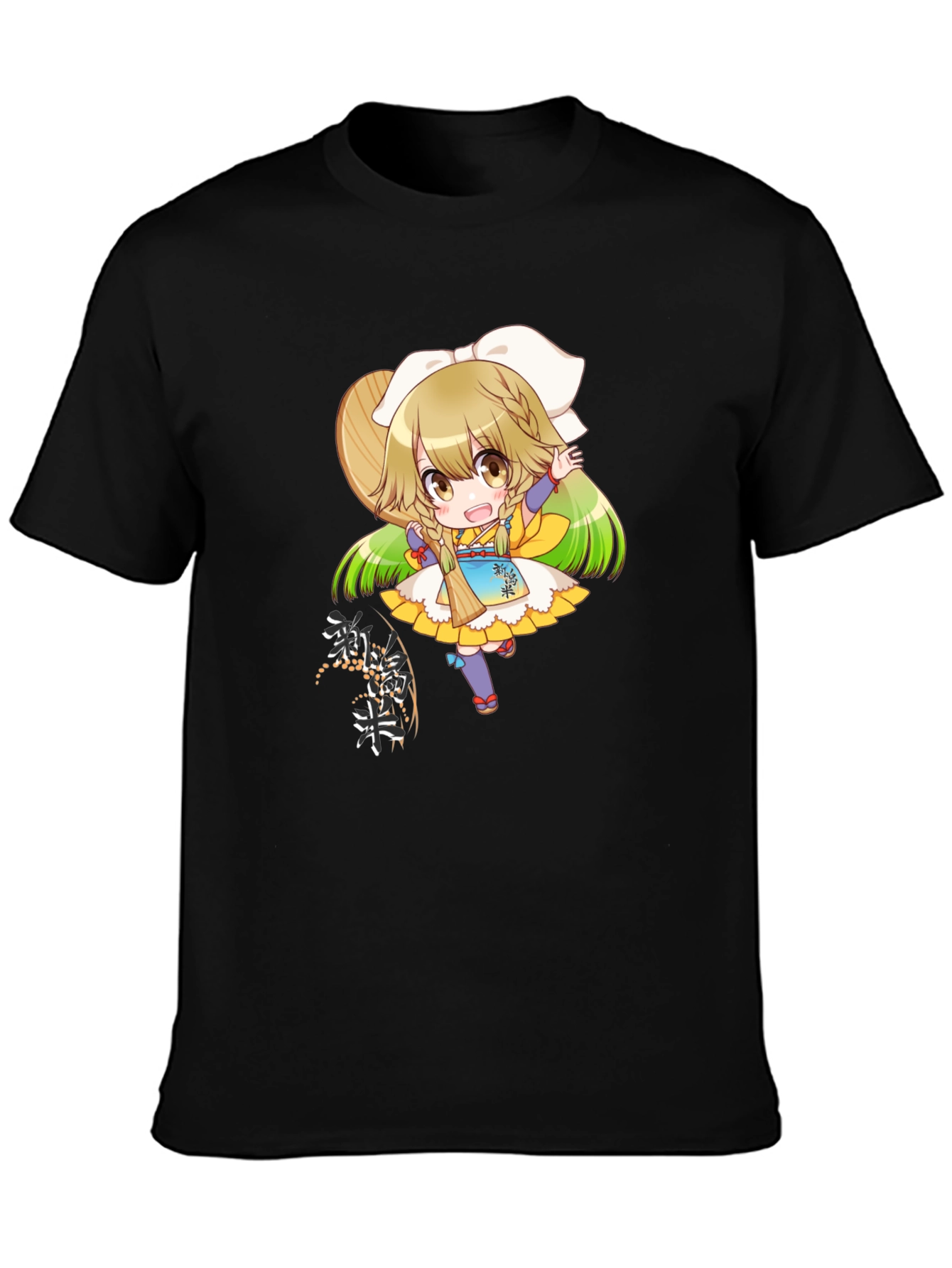 Anime Girl Graphic Tee - Black