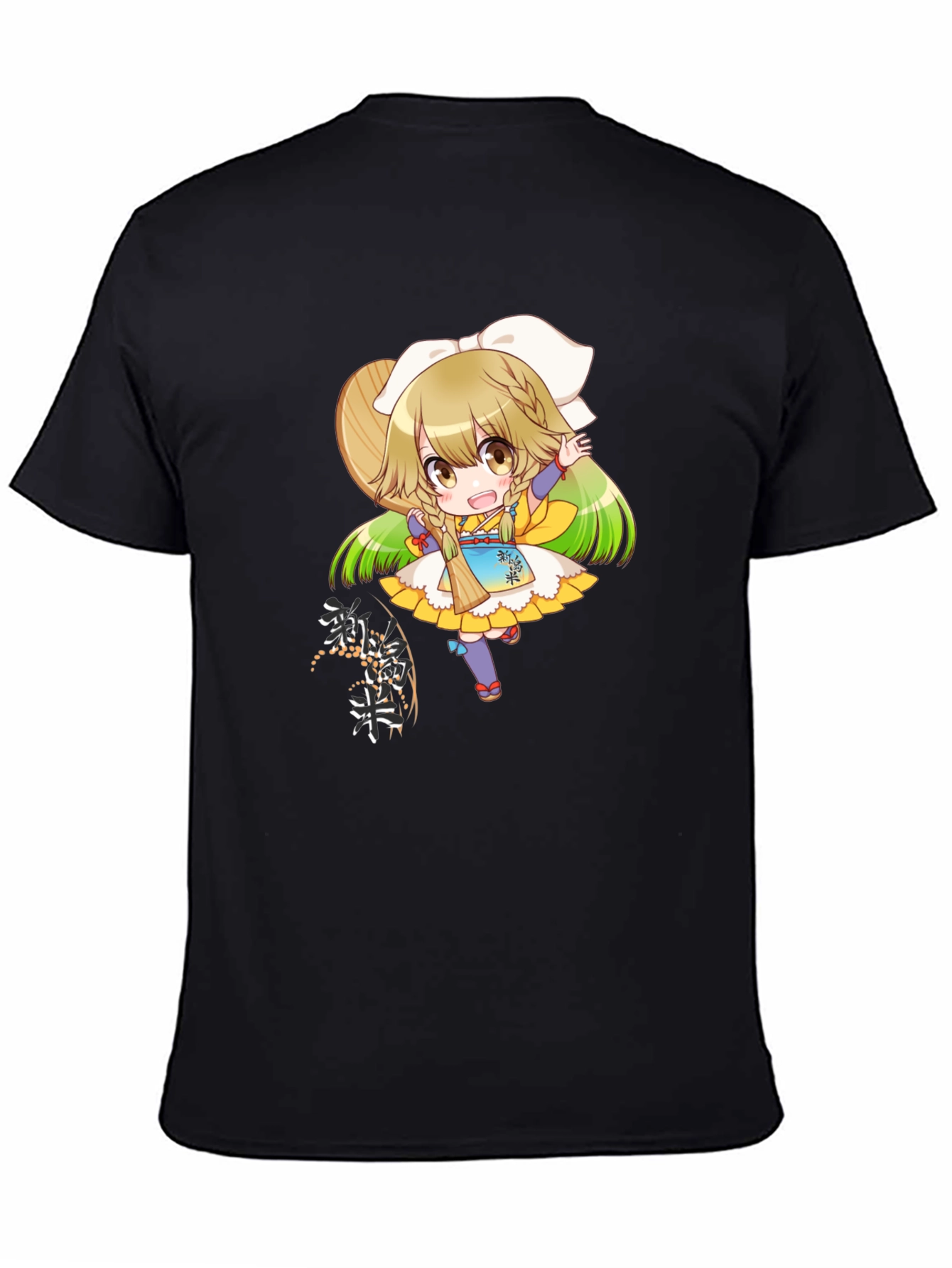 Anime Girl Graphic Tee - Black