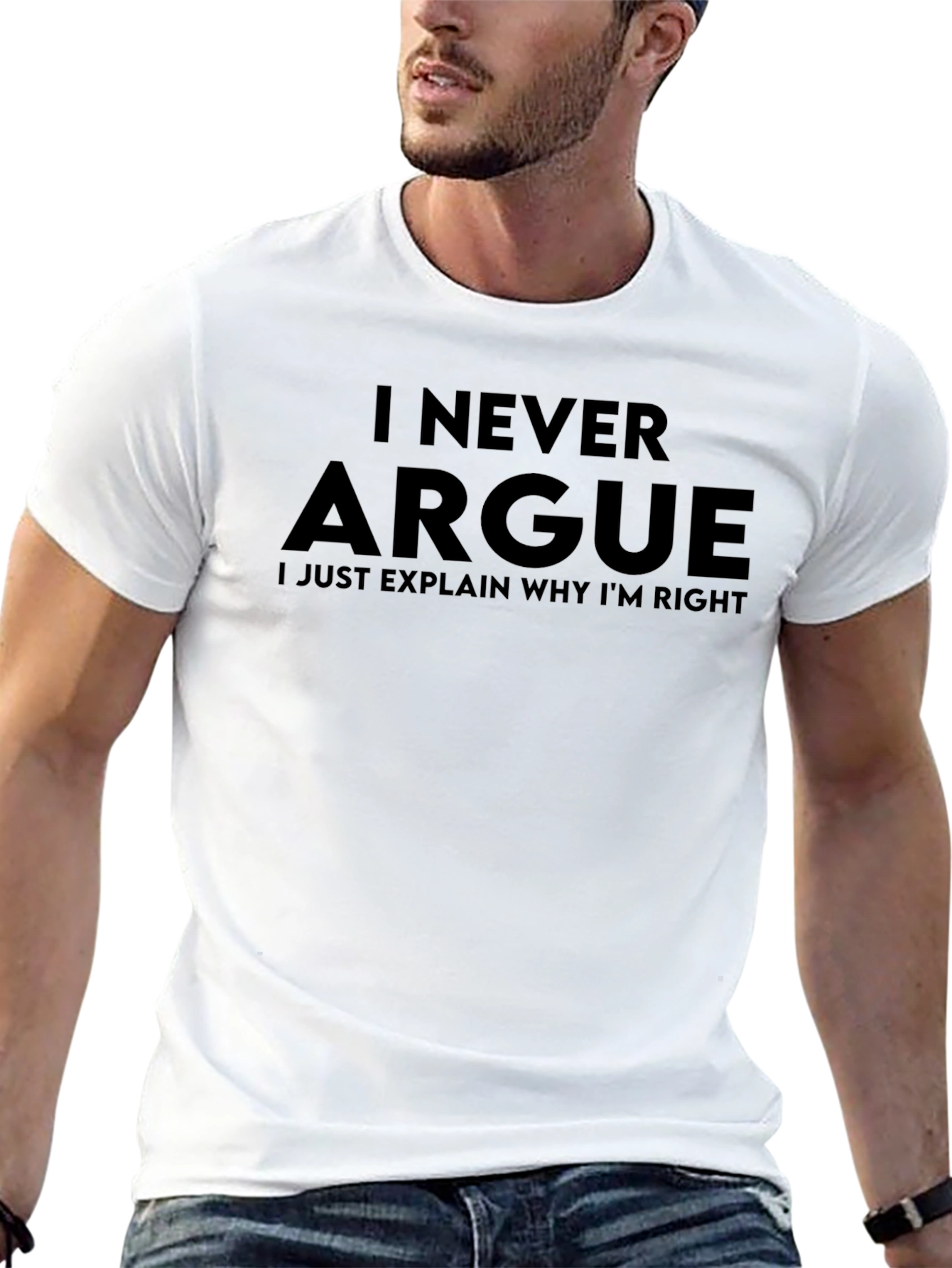 I Never Argue Mens Black Graphic T-Shirt