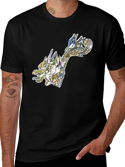 Dragon Art Graphic Tee - Black