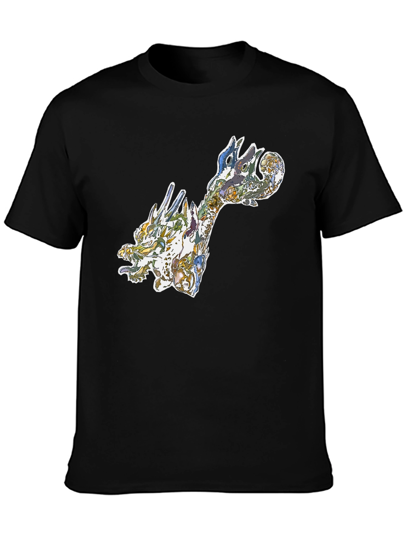 Dragon Art Graphic Tee - Black