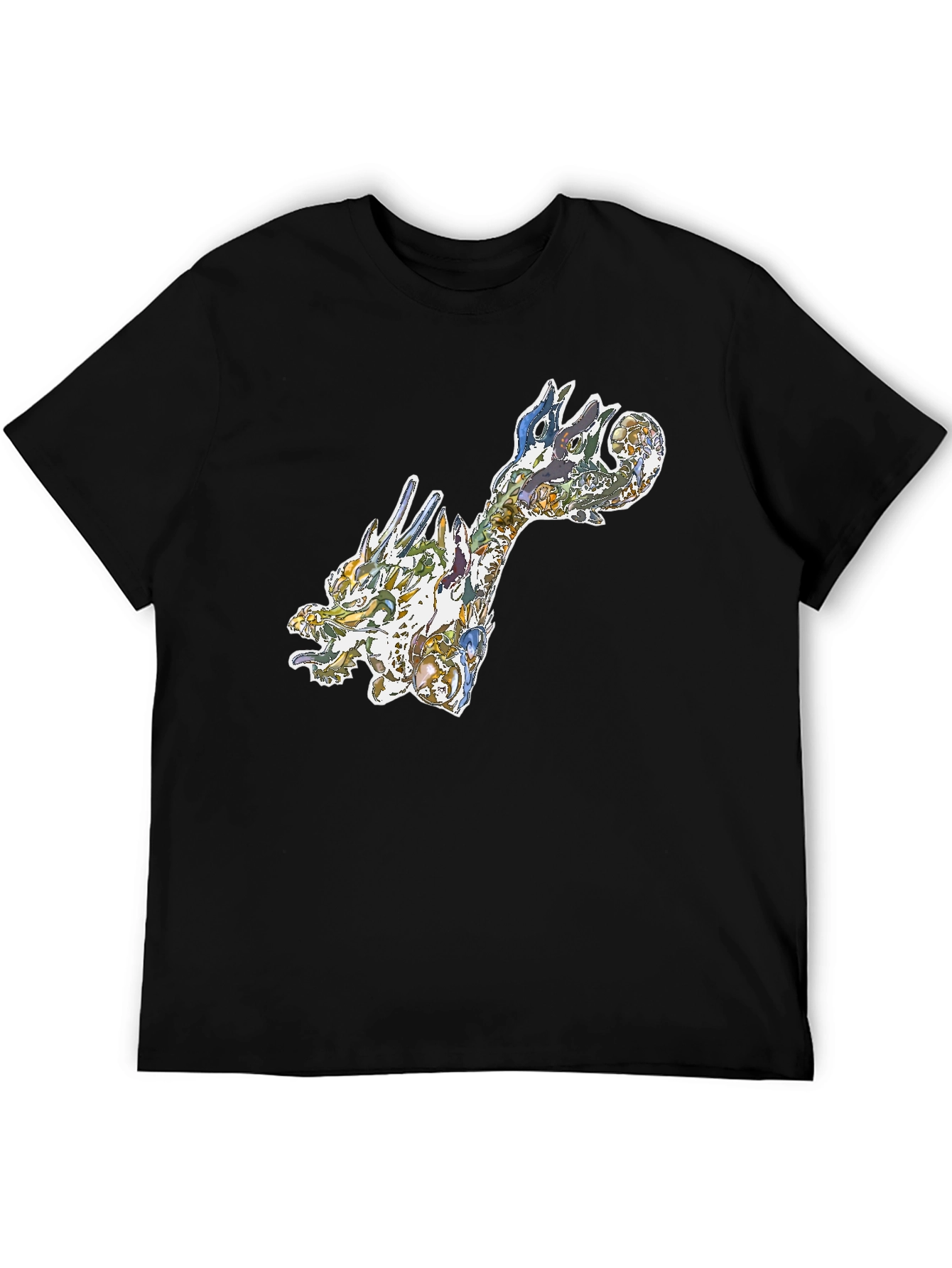 Dragon Art Graphic Tee - Black