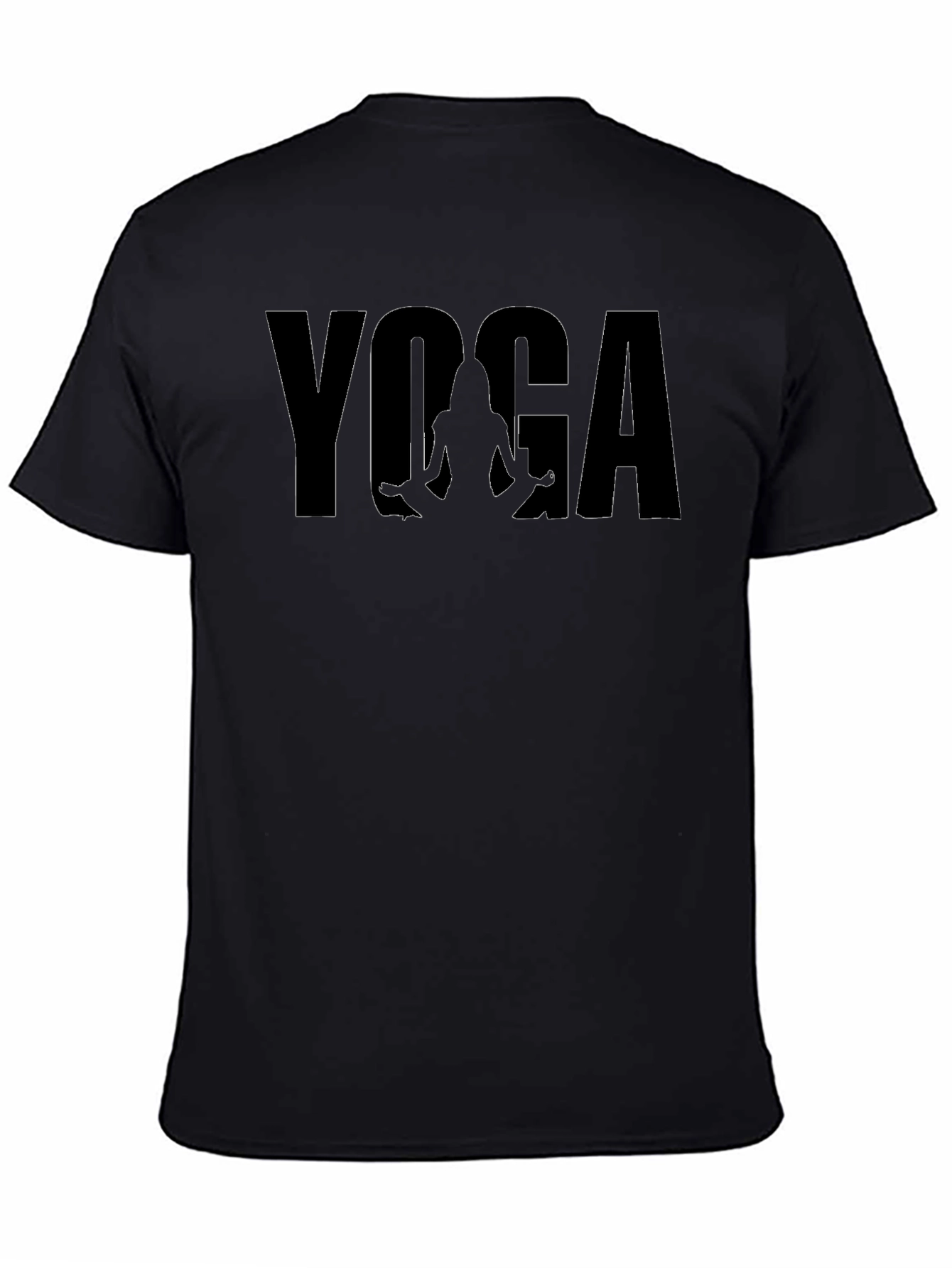 Yoga Silhouette Graphic Print Tee - Mens Black T-Shirt