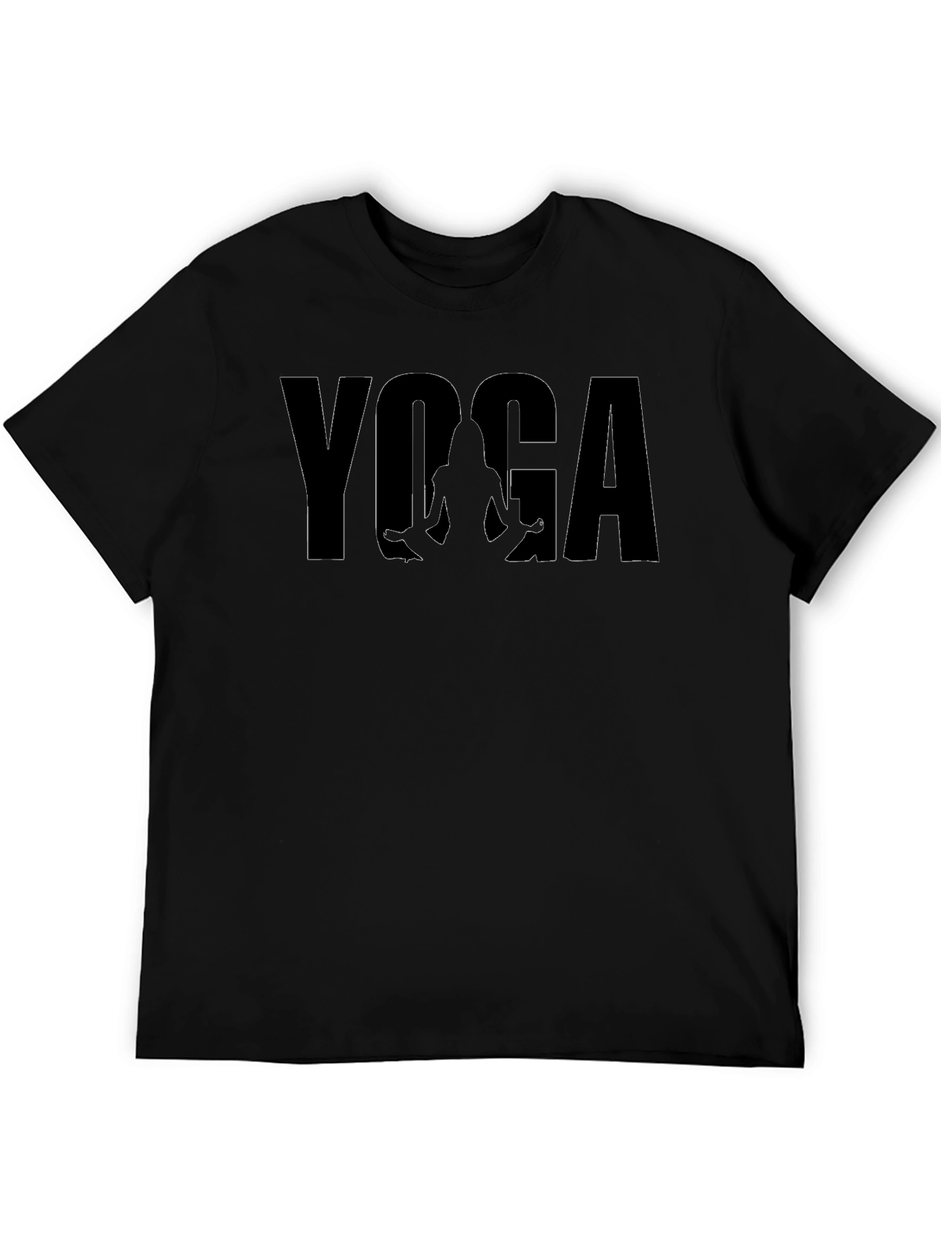 Yoga Silhouette Graphic Print Tee - Mens Black T-Shirt