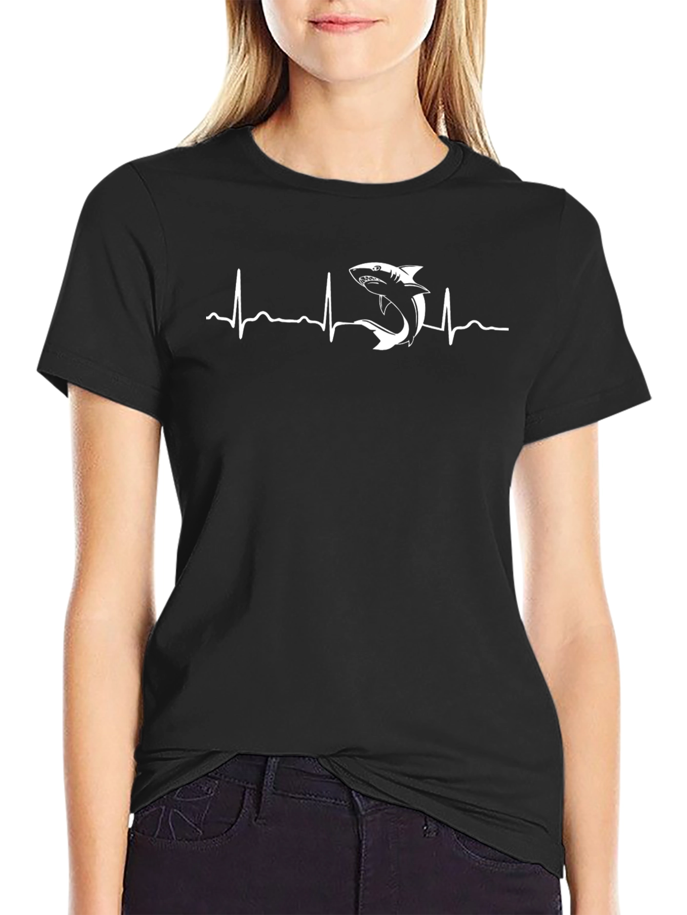 Shark Heartbeat T-Shirt - Stylish Graphic Tee