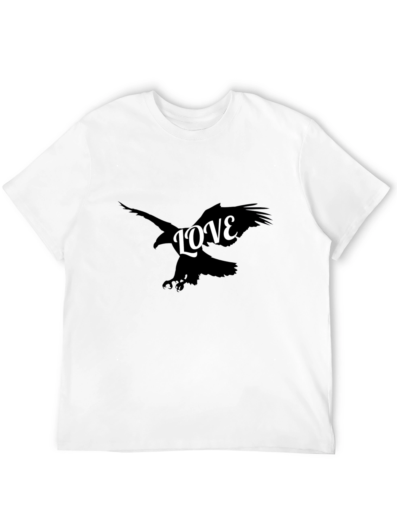Mens Black Graphic T-Shirt - Eagle LOVE Design