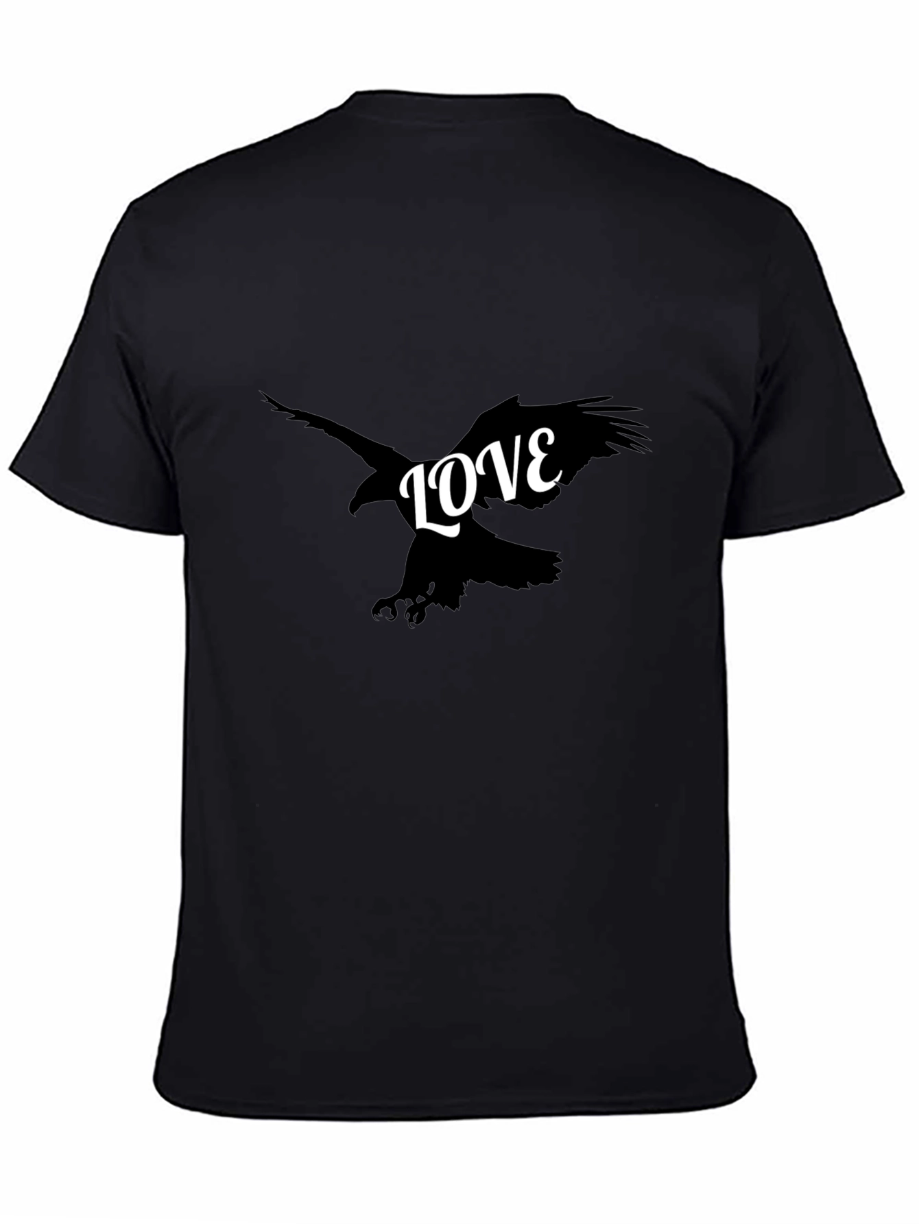 Mens Black Graphic T-Shirt - Eagle LOVE Design