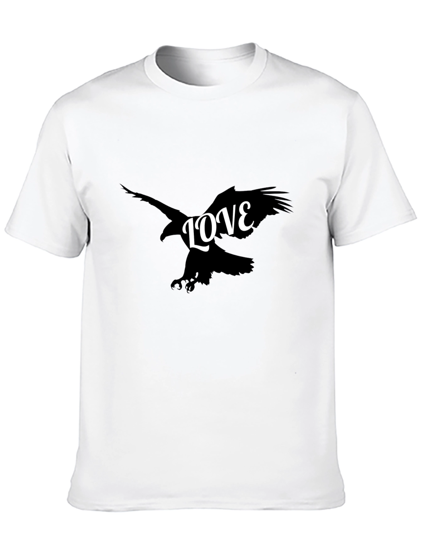 Mens Black Graphic T-Shirt - Eagle LOVE Design