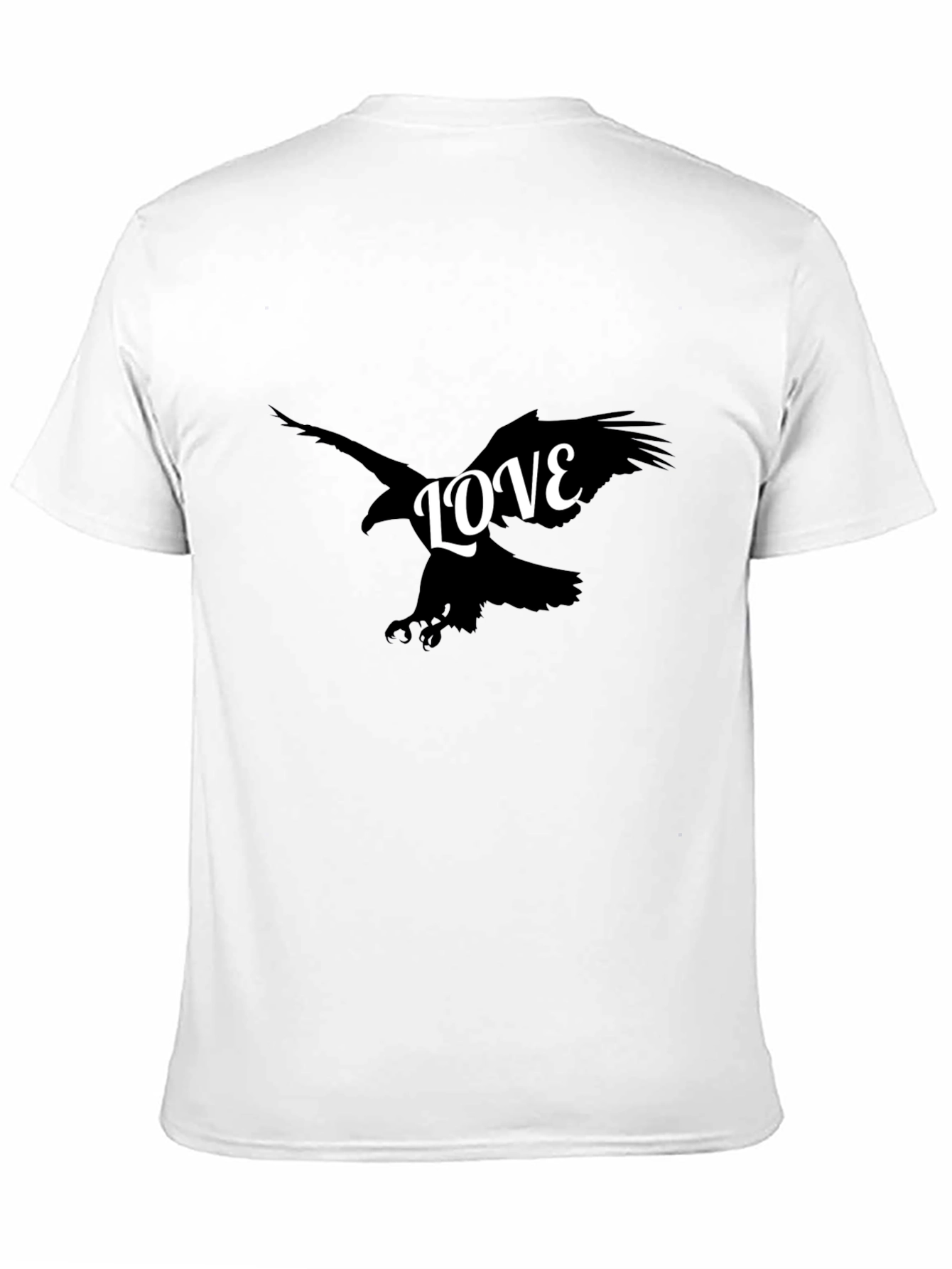 Mens Black Graphic T-Shirt - Eagle LOVE Design